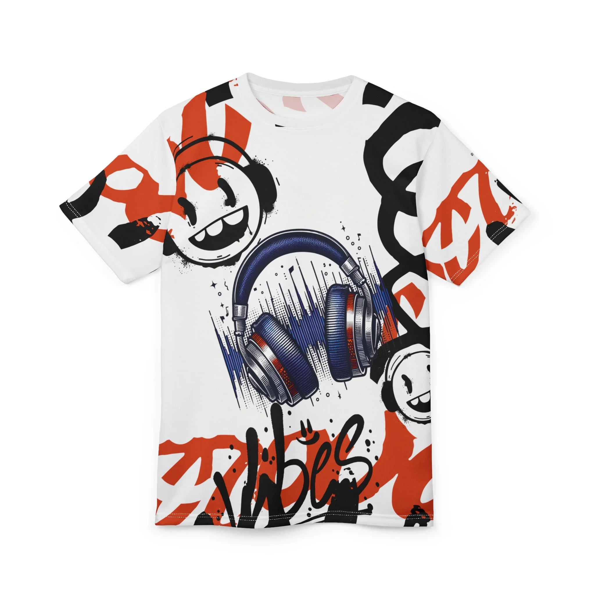 Good Vibes Headphones Graffiti Unisex Tee
