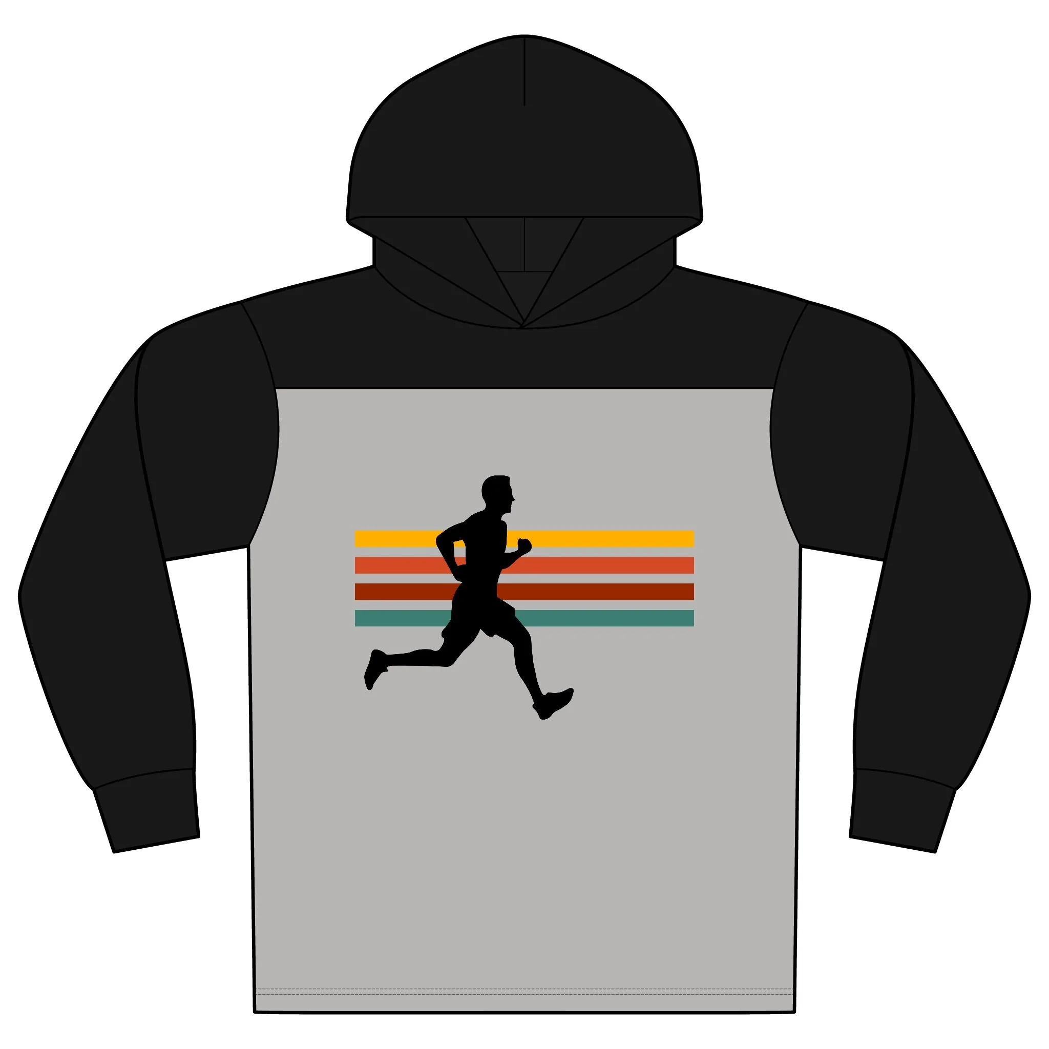 Runner Retro Stripes Long Sleeve Hoodie T-shirt