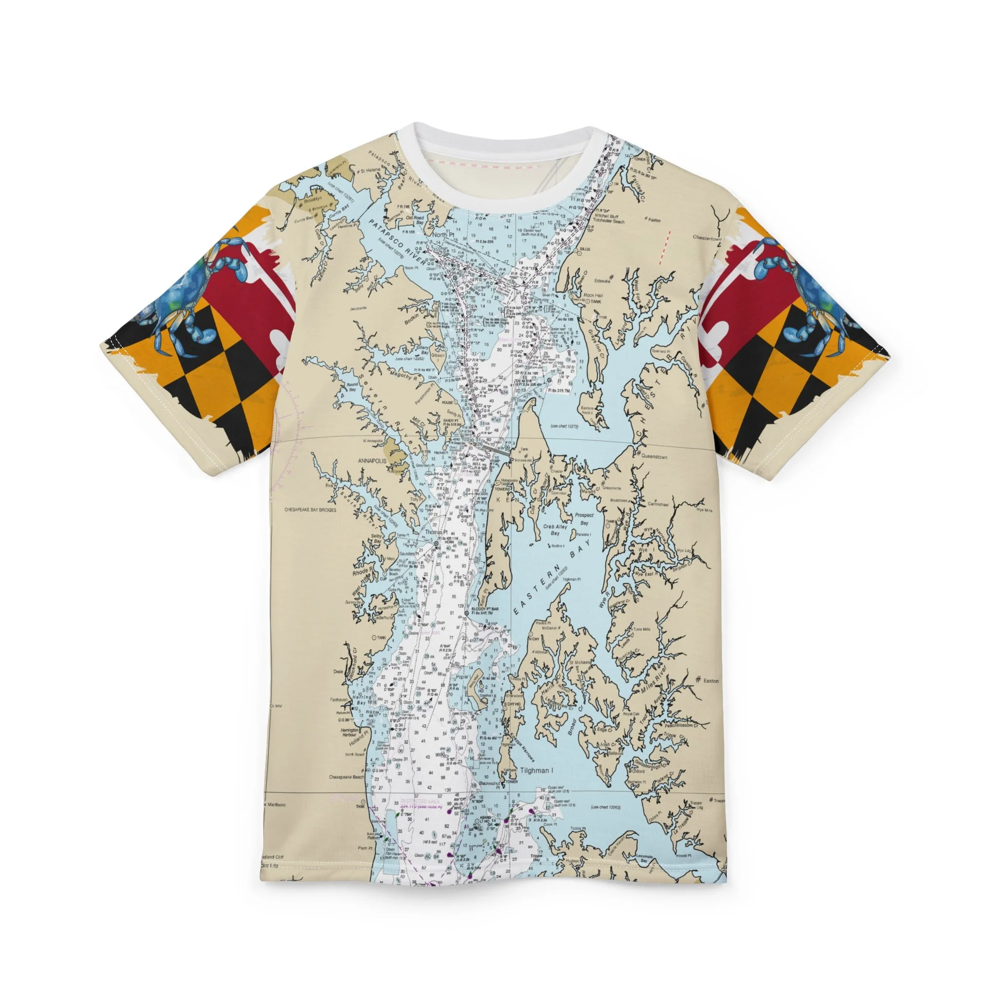 Maryland Chesapeake Bay Nautical Chart Tee
