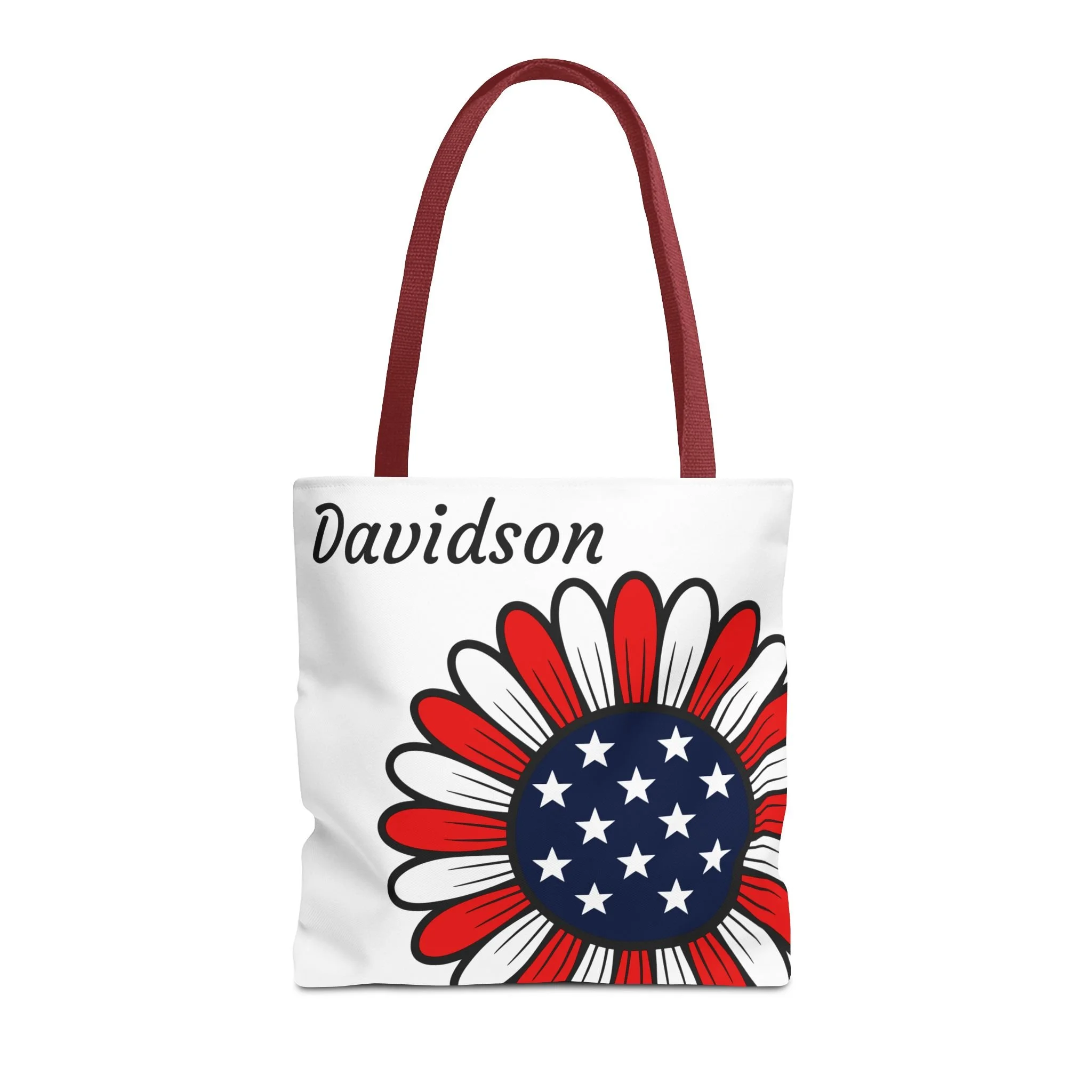 Personalized American Flower Tote Bag
