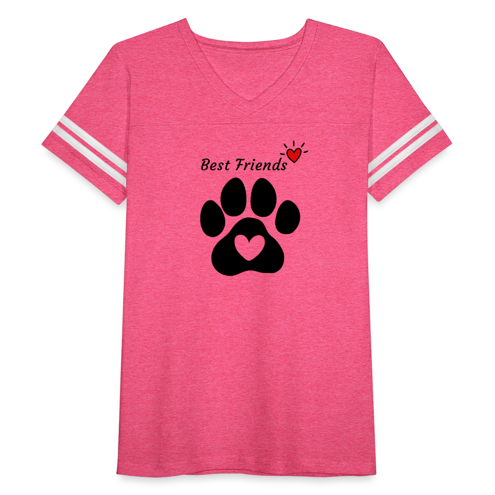 Women’s Dog Paw Best Friends Vintage Sport T-Shirt