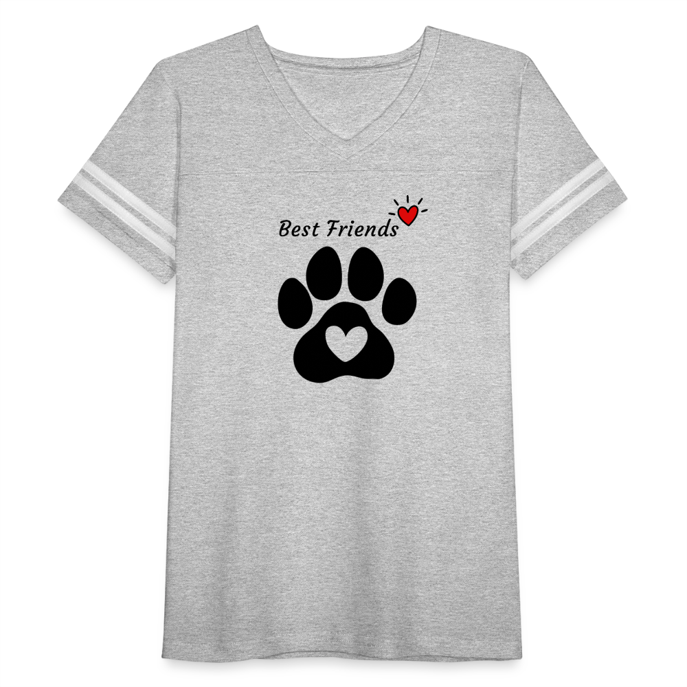 Women’s Dog Paw Best Friends Vintage Sport T-Shirt