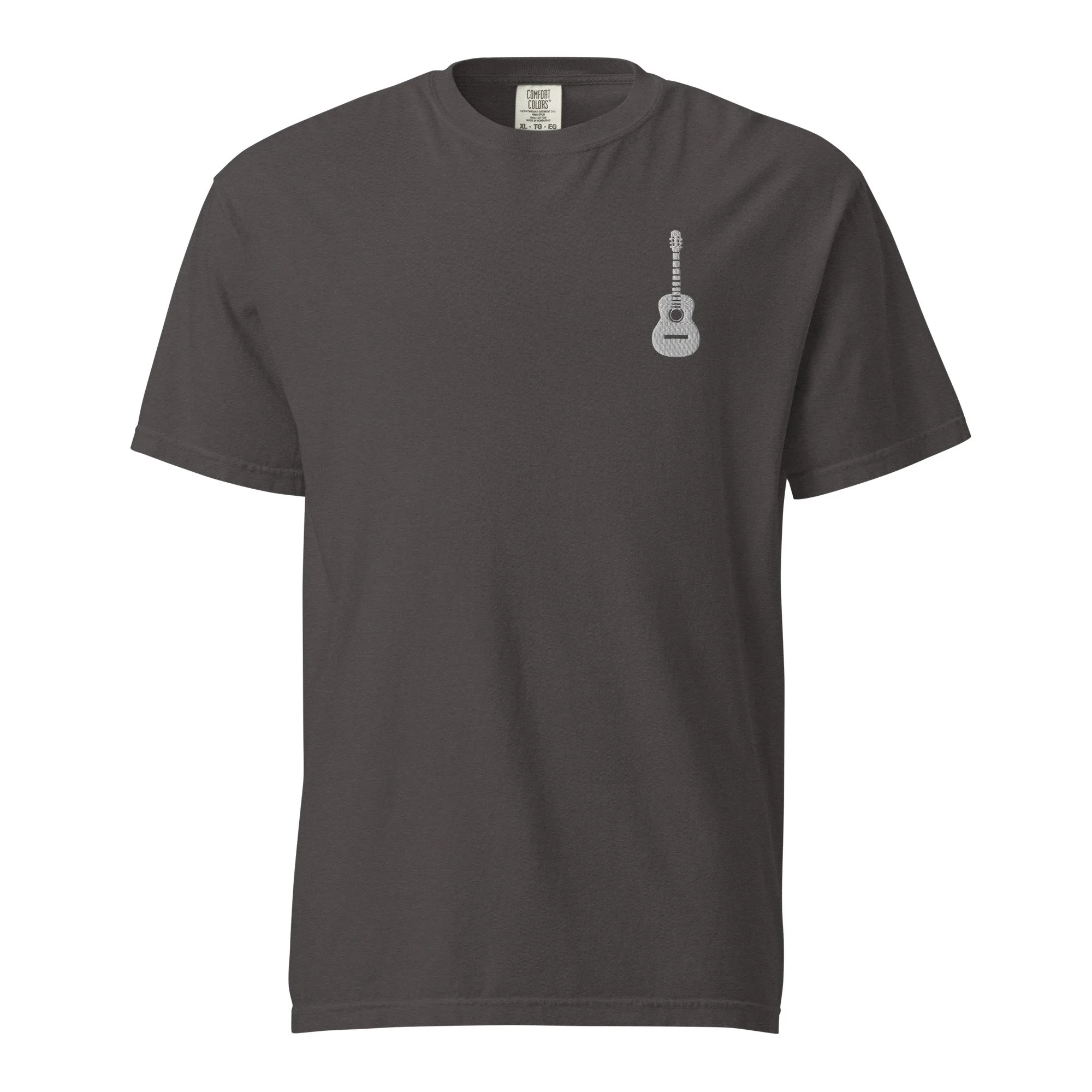 Embroidered Guitar Unisex Garment-Dyed T-shirt