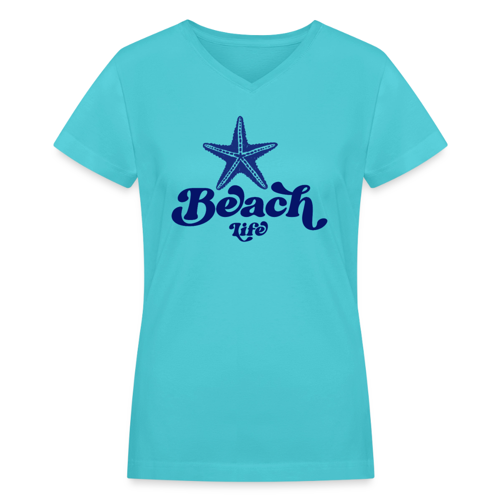 Women's Beach Life Starfish V-Neck T-Shirt