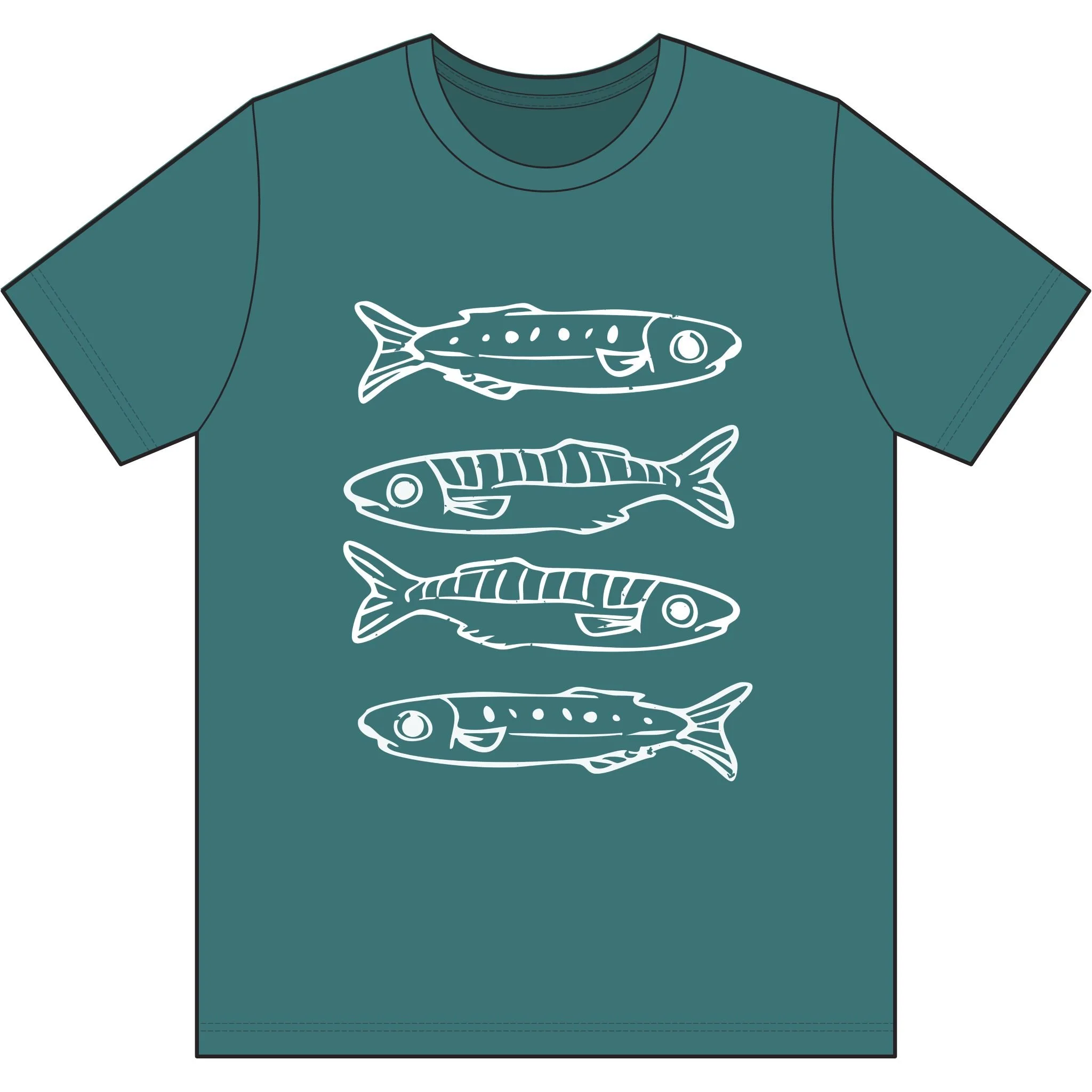 Sardine Stack Minimalist Recycled Cotton T‑Shirt