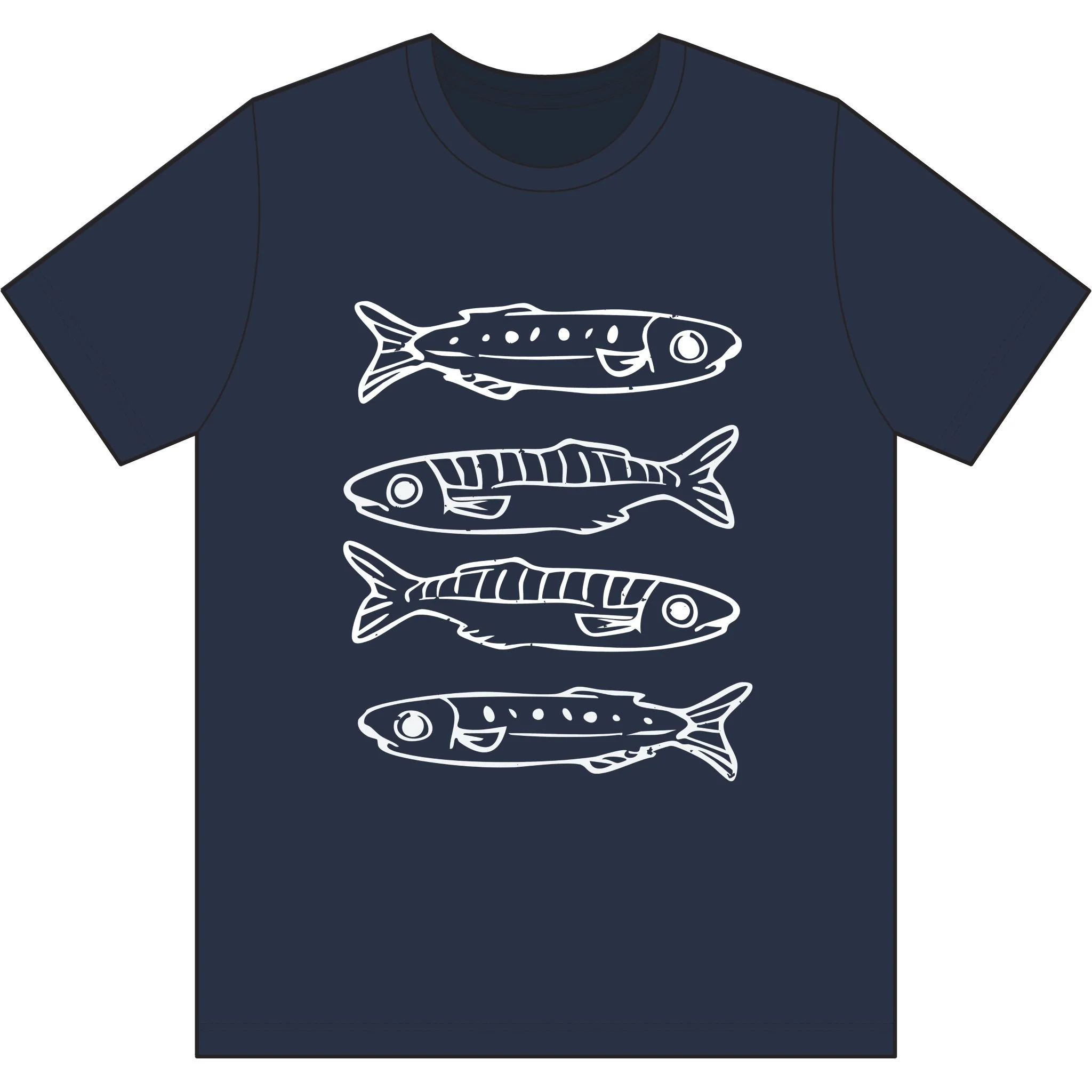 Sardine Stack Minimalist Recycled Cotton T‑Shirt