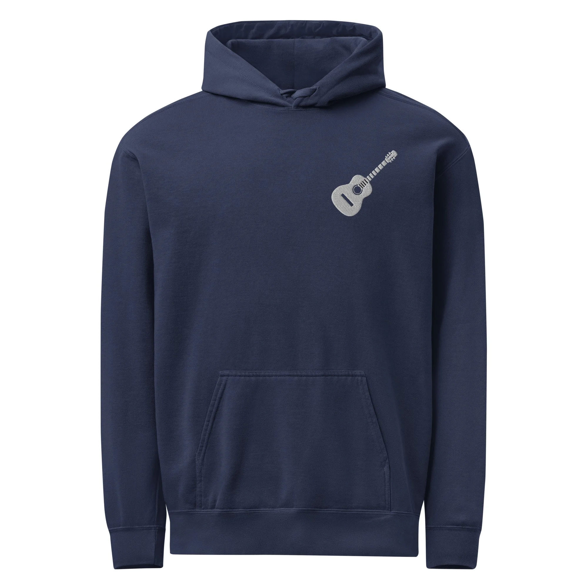 Embroidered Guitar Unisex Garment-Dyed Hoodie