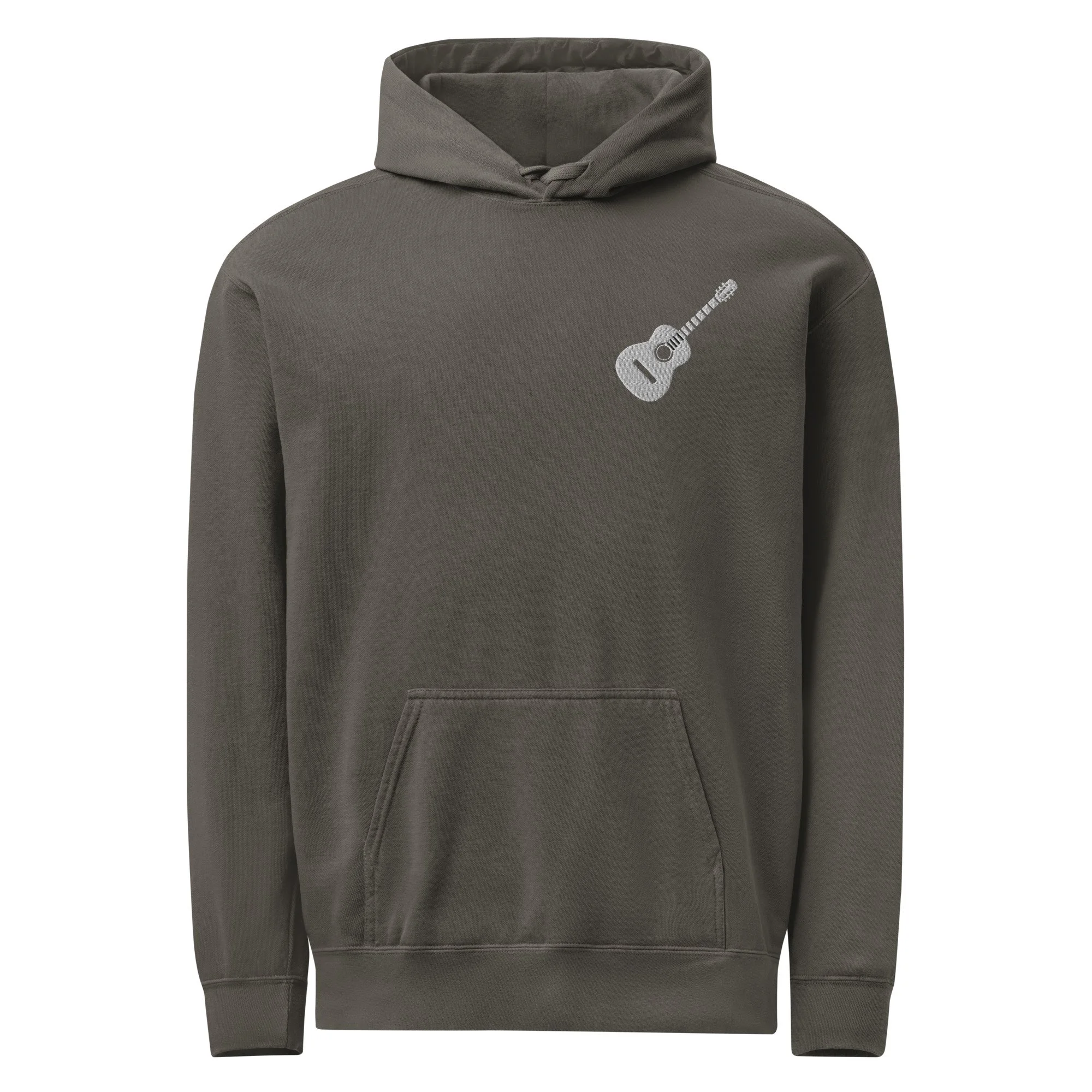 Embroidered Guitar Unisex Garment-Dyed Hoodie