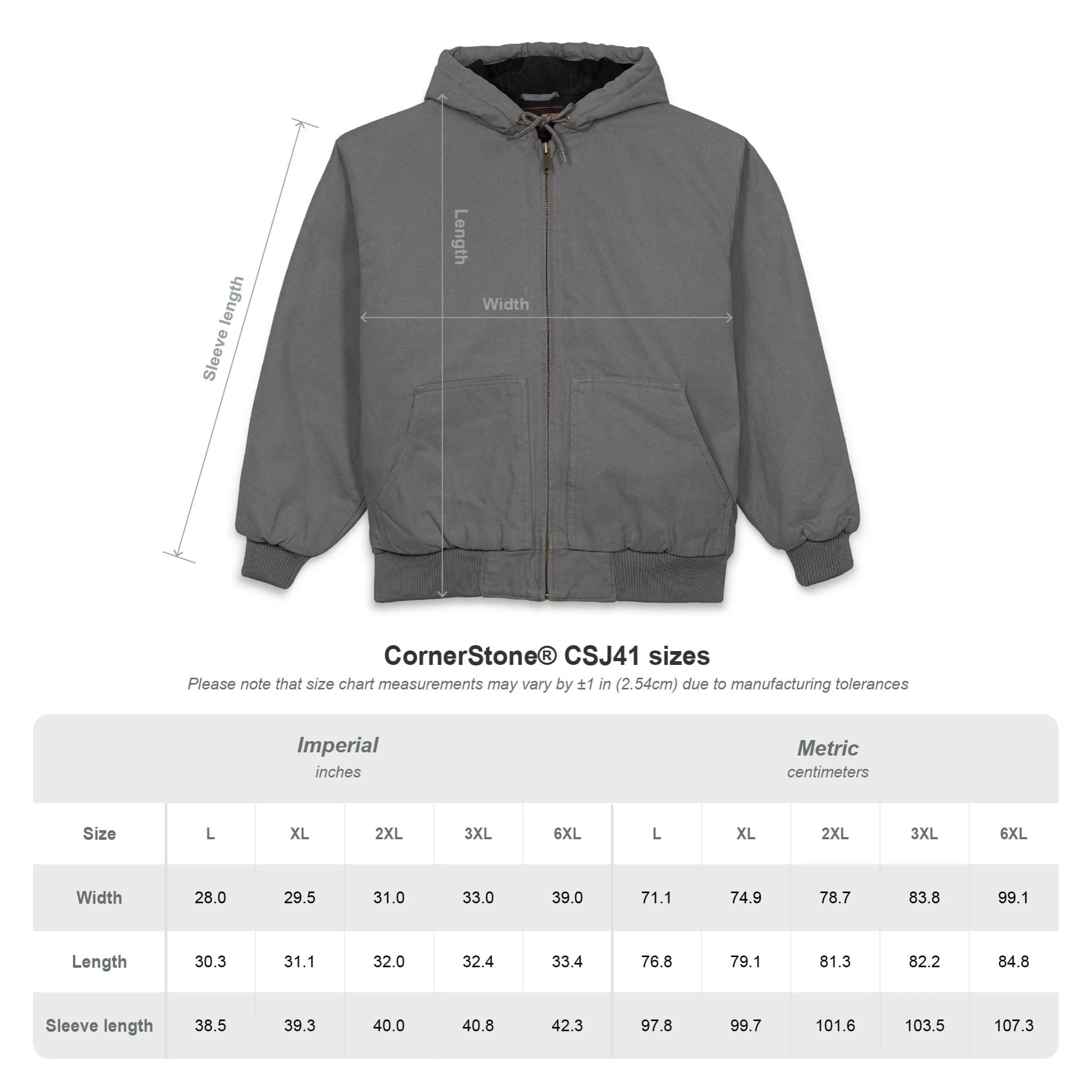 Personalized CornerStone® Men's Duck Cloth Hooded Work Jacket
