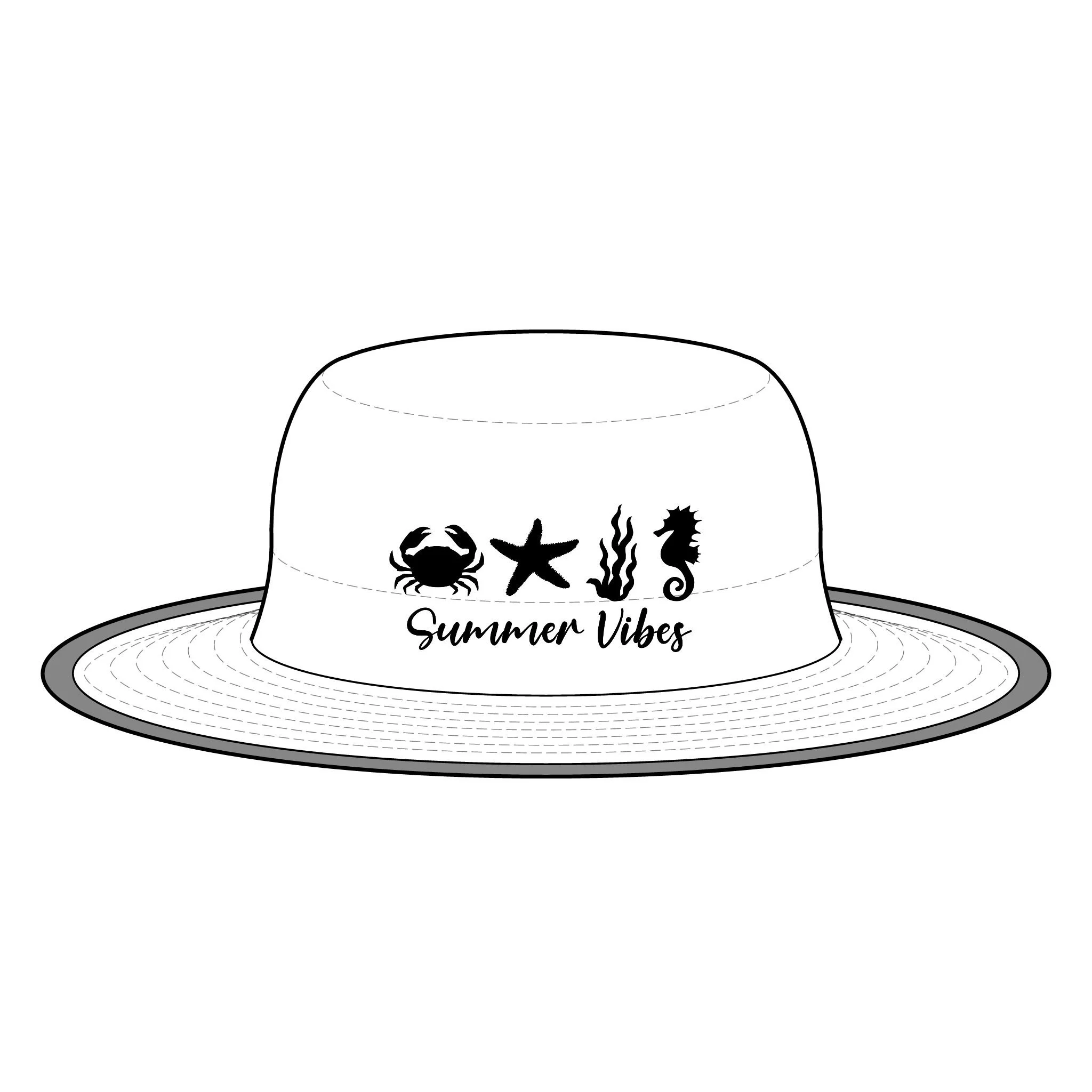 Summer Vibes Wide Brim Moisture-Wicking Sun Hat