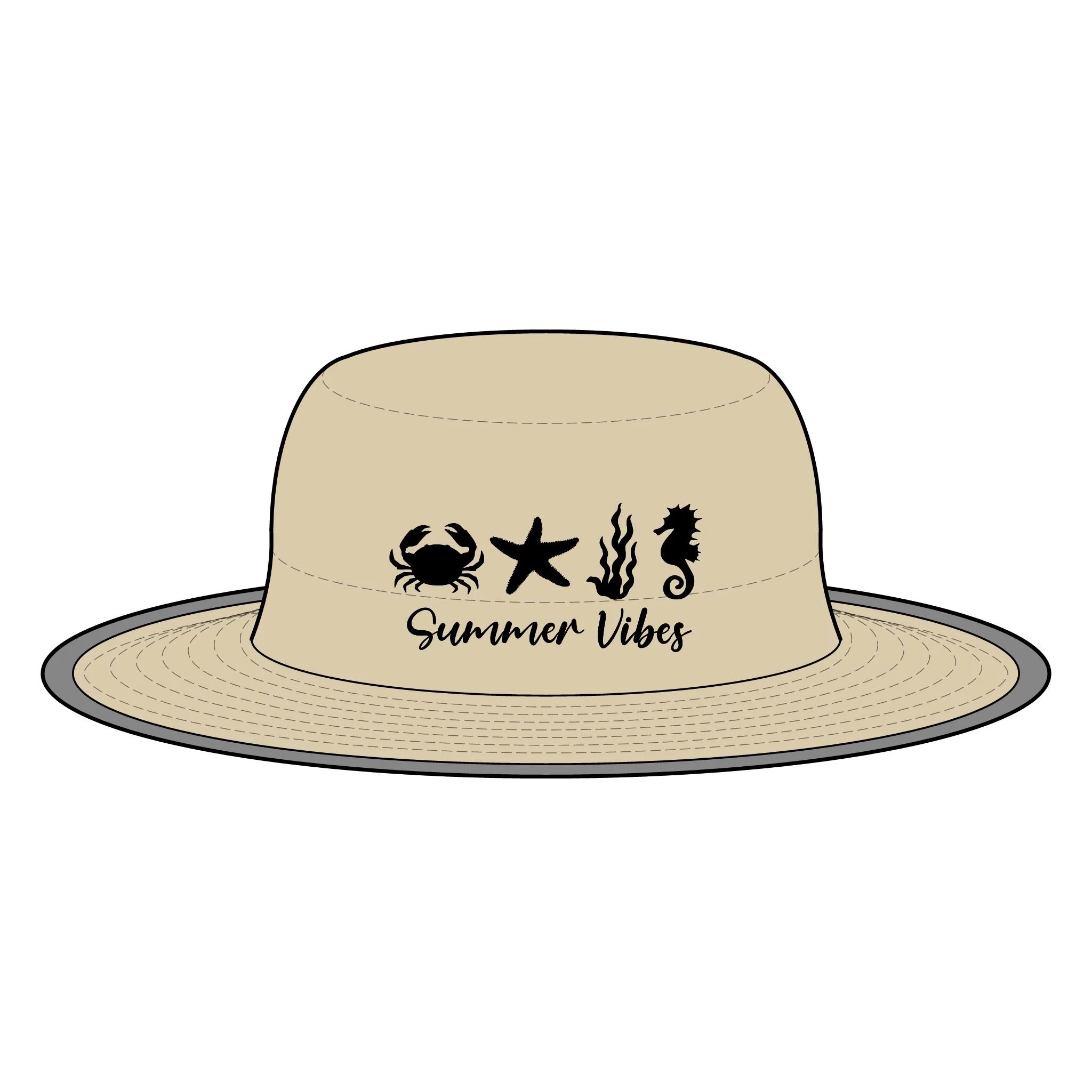 Summer Vibes Wide Brim Moisture-Wicking Sun Hat