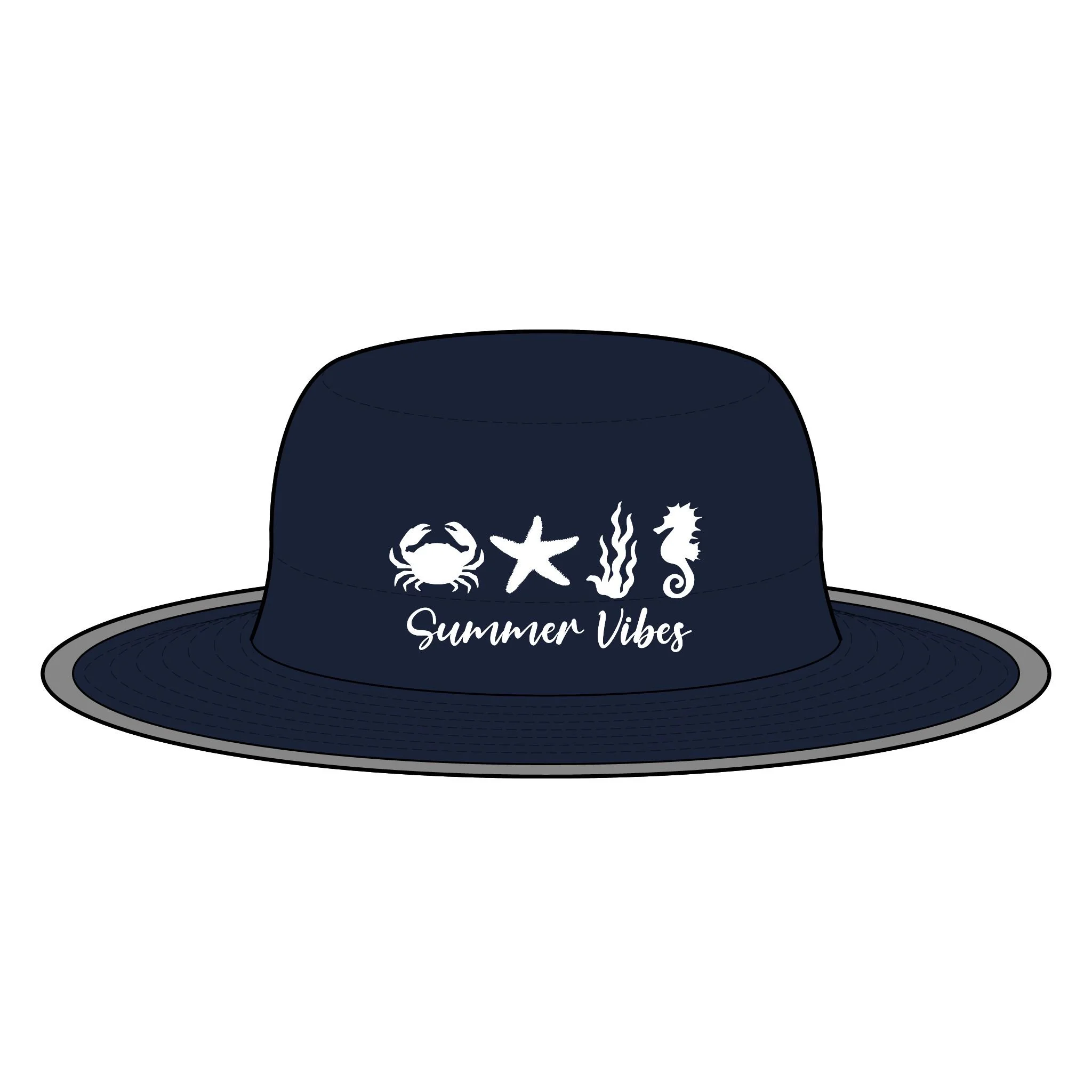 Summer Vibes Wide Brim Moisture-Wicking Sun Hat