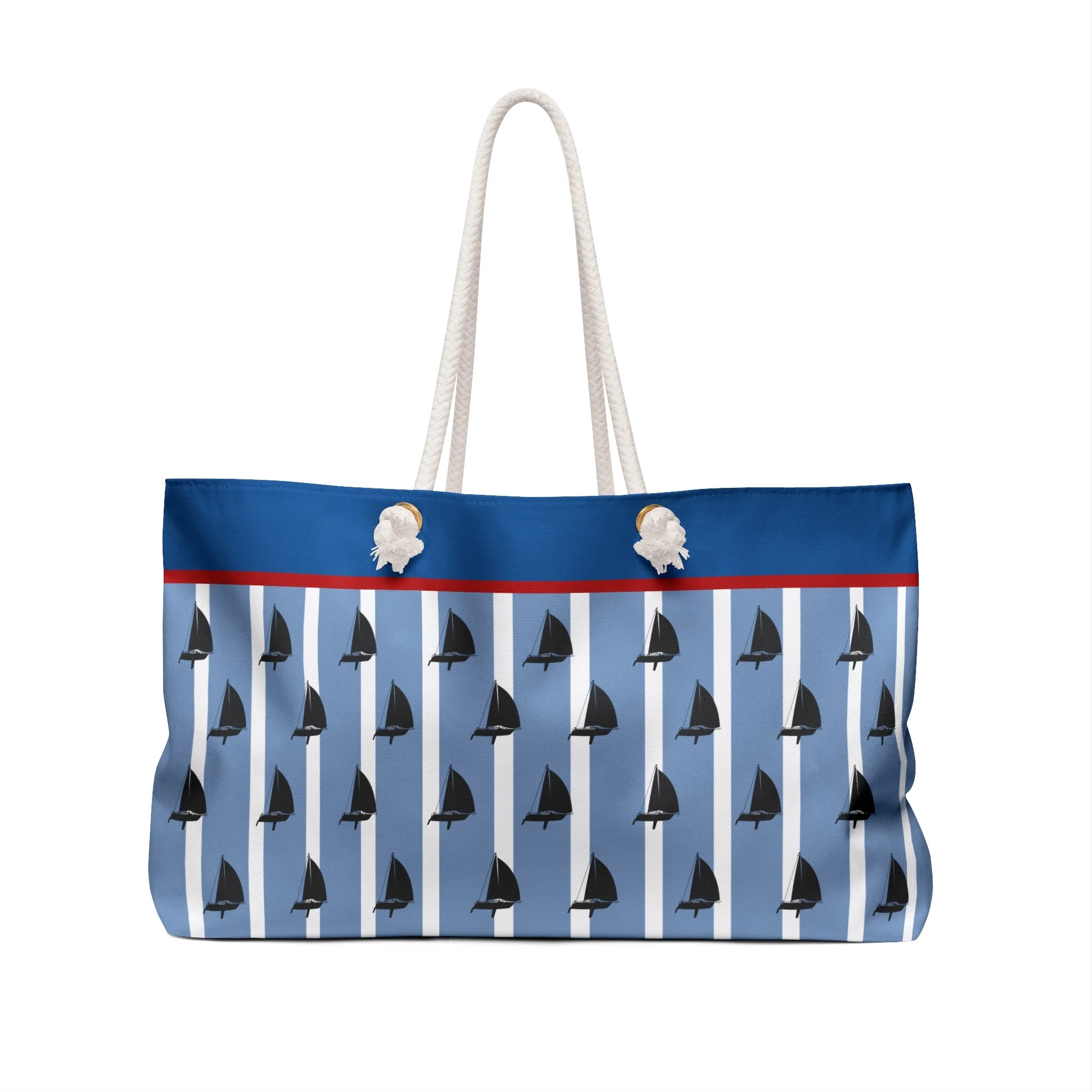 Personalized Name Sailboat Pattern Weekender Bag