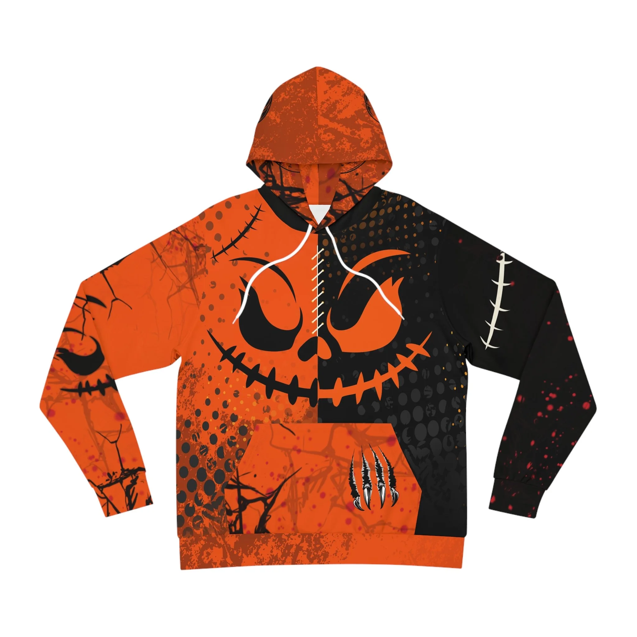 Halloween Pumpkin Faces All Over Print Hoodie
