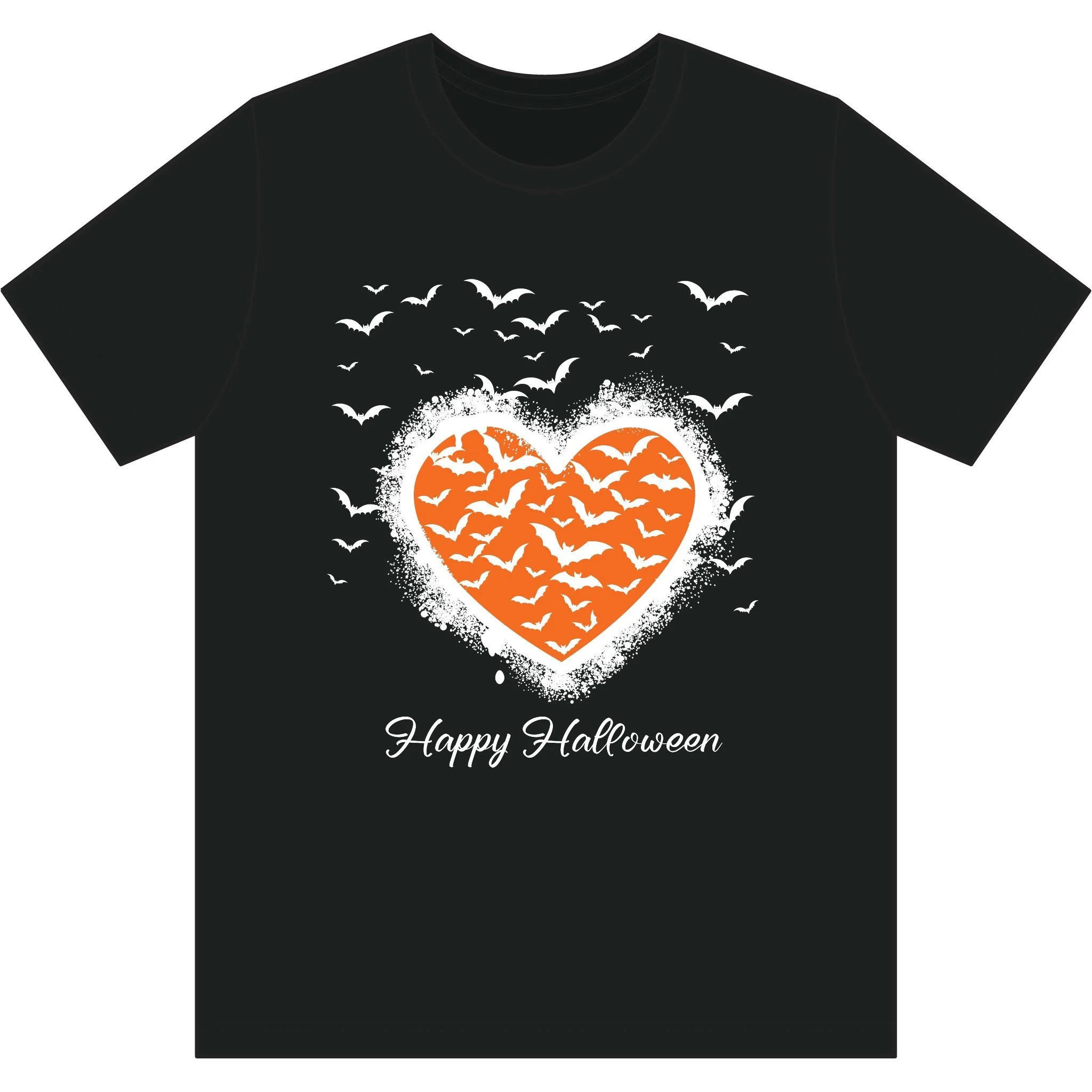 Halloween Bat Graffiti Heart Recycled Cotton T‑Shirt