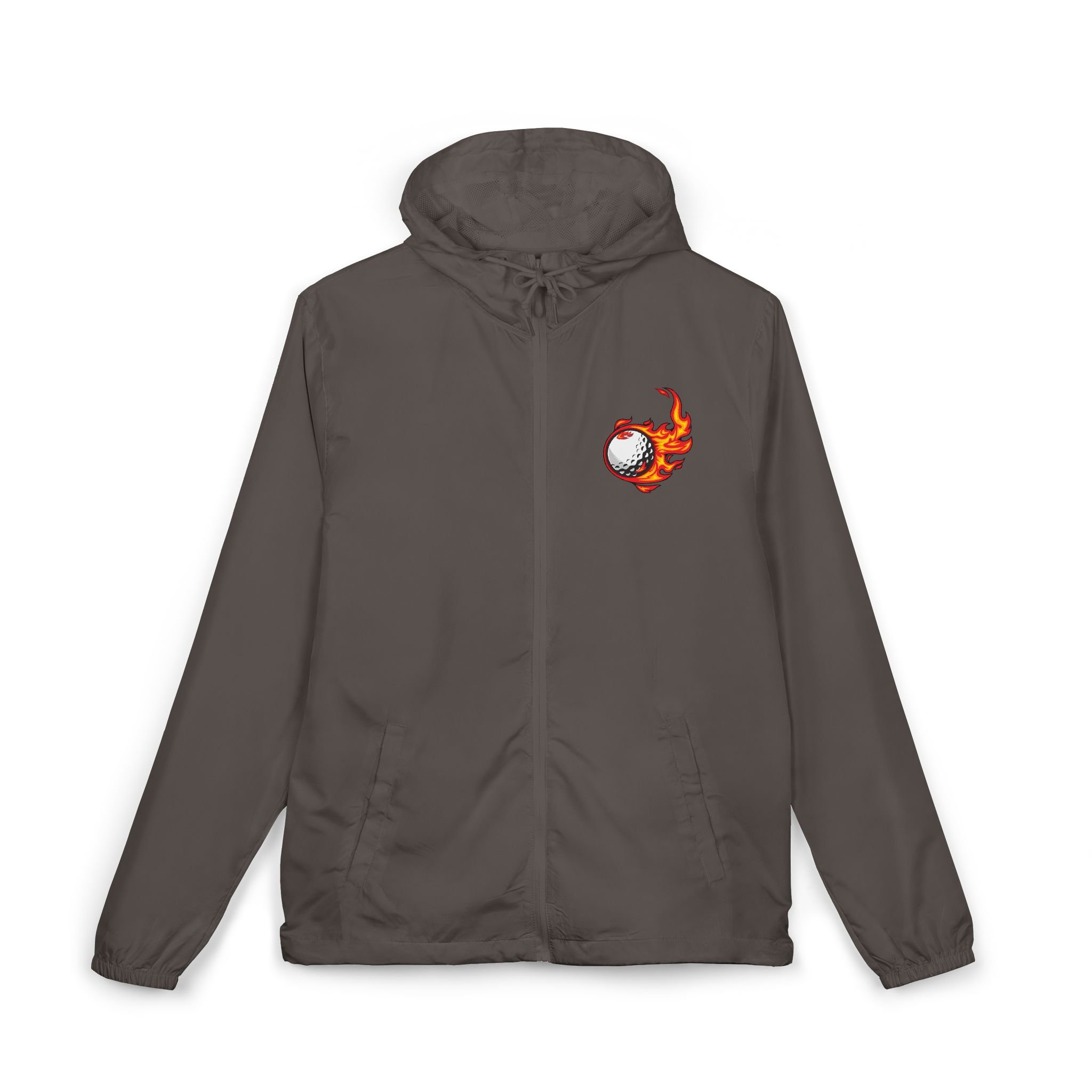 Flaming Golfball Unisex Full-Zip Windbreaker Jacket