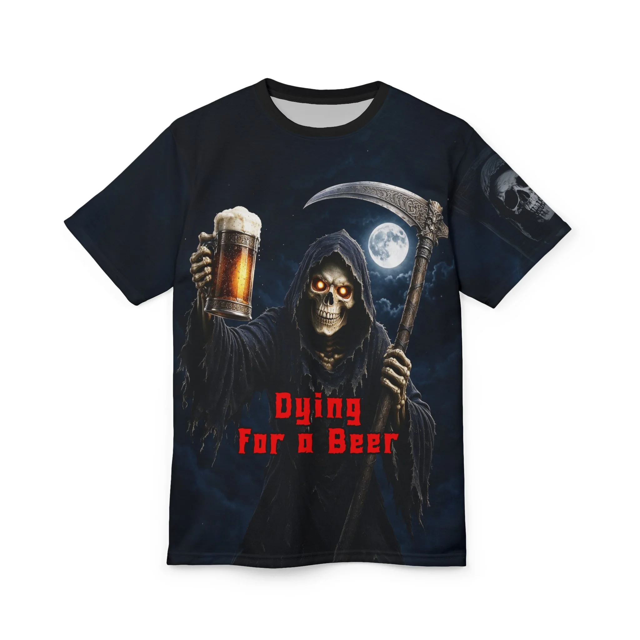 Grim Reaper Beer Graphic All-Over Print Tee