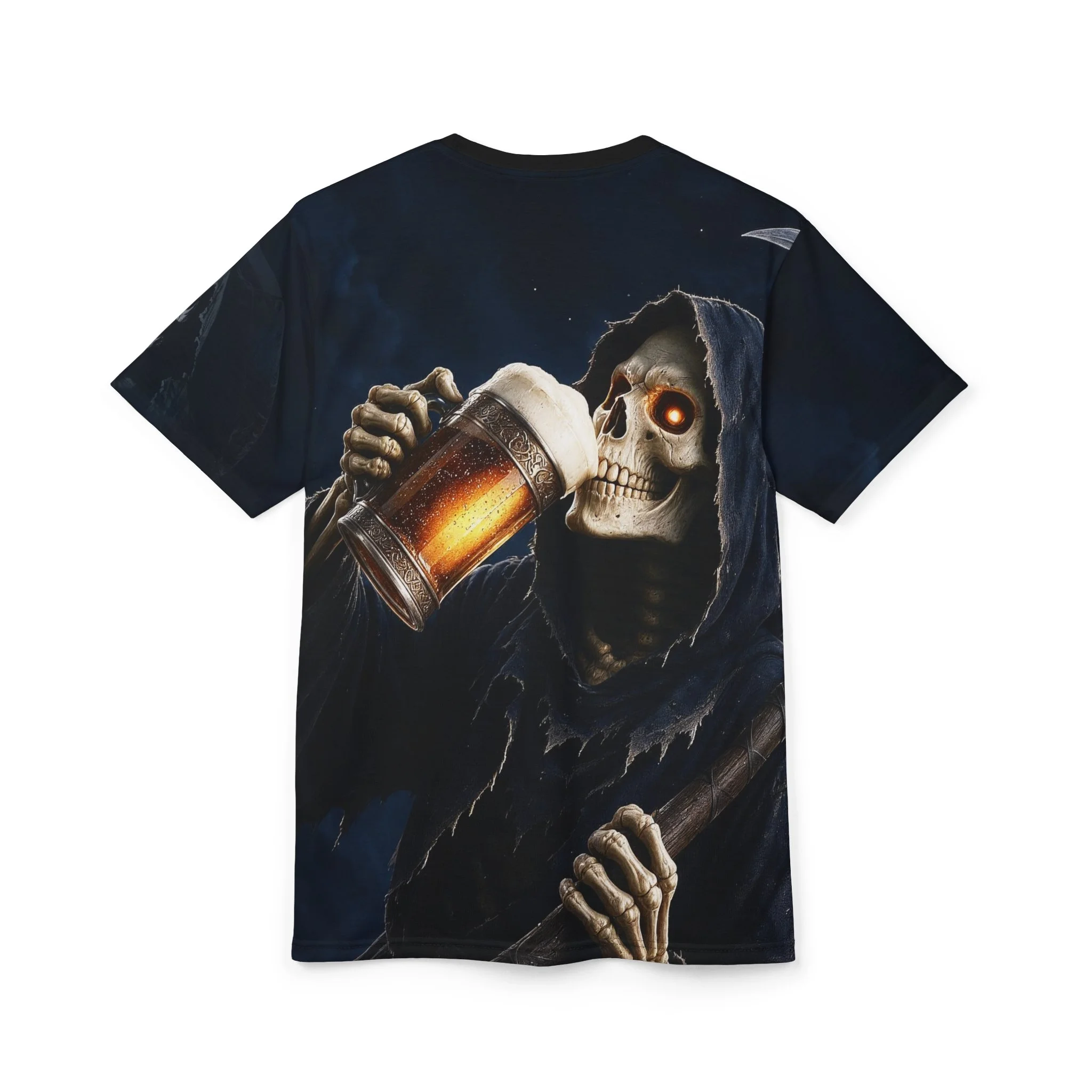 Grim Reaper Beer Graphic All-Over Print Tee
