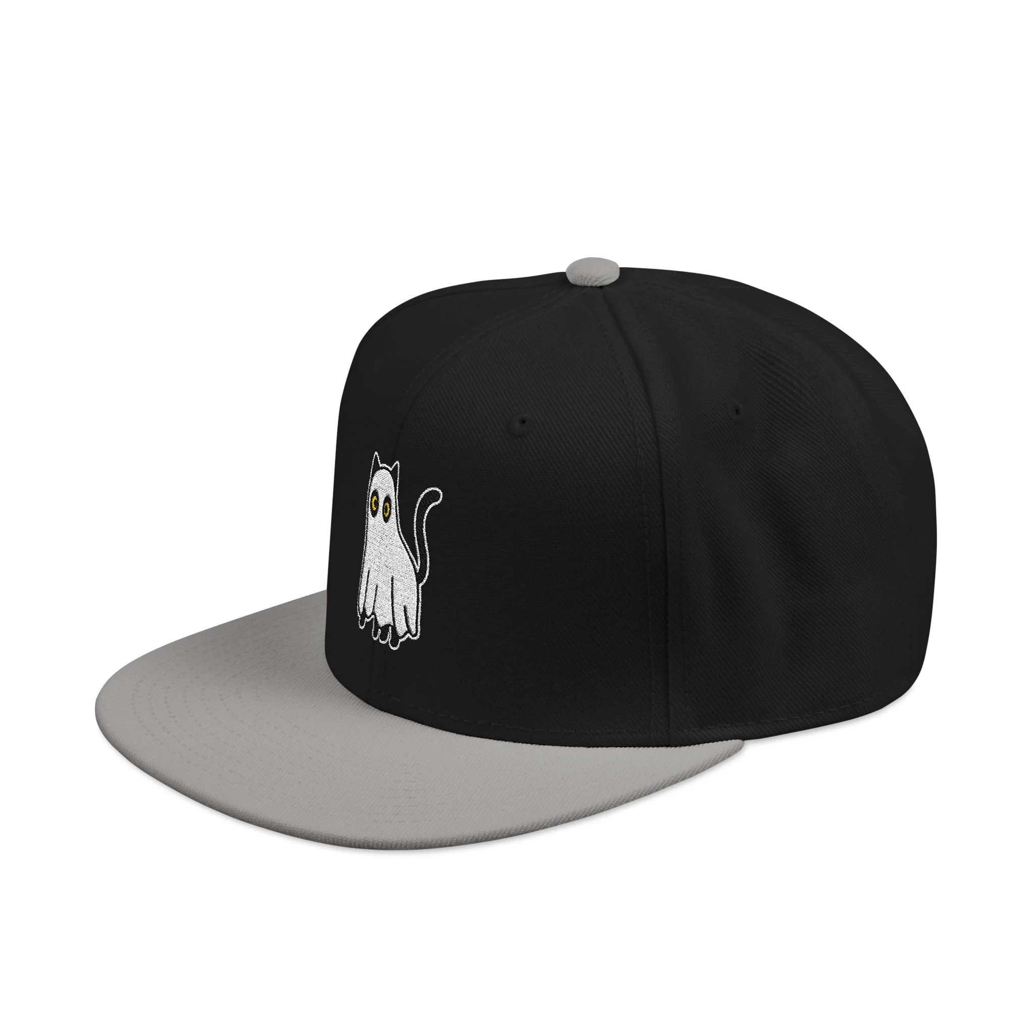 Embroidered Halloween Boo Kitty Snapback Hat