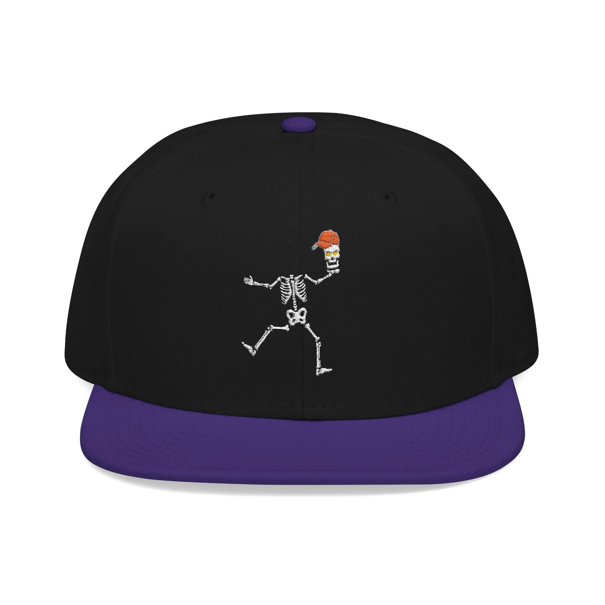 Embroidered Funny Halloween Skeleton Snapback Cap