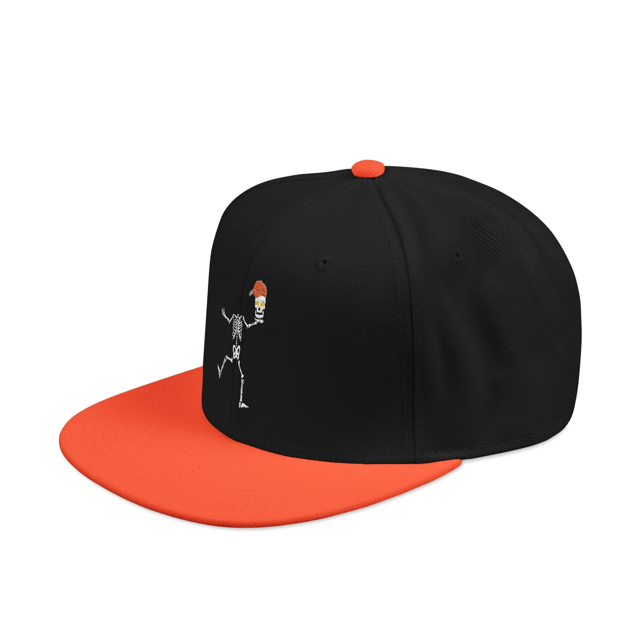 Embroidered Funny Halloween Skeleton Snapback Cap