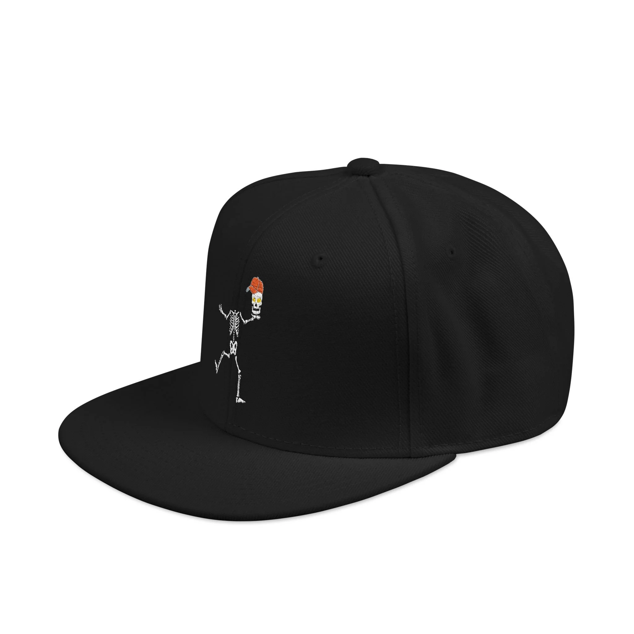 Embroidered Funny Halloween Skeleton Snapback Cap