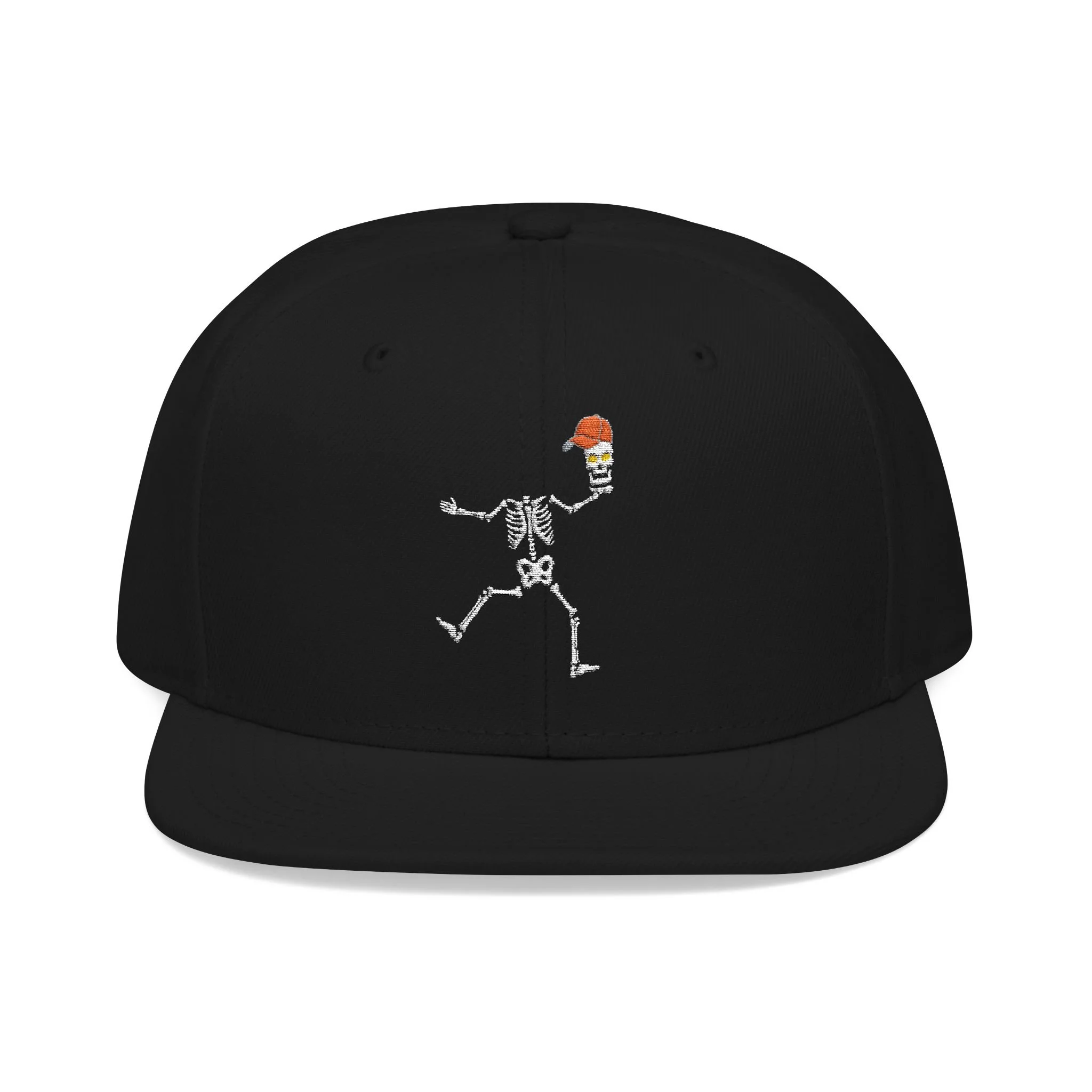 Embroidered Funny Halloween Skeleton Snapback Cap