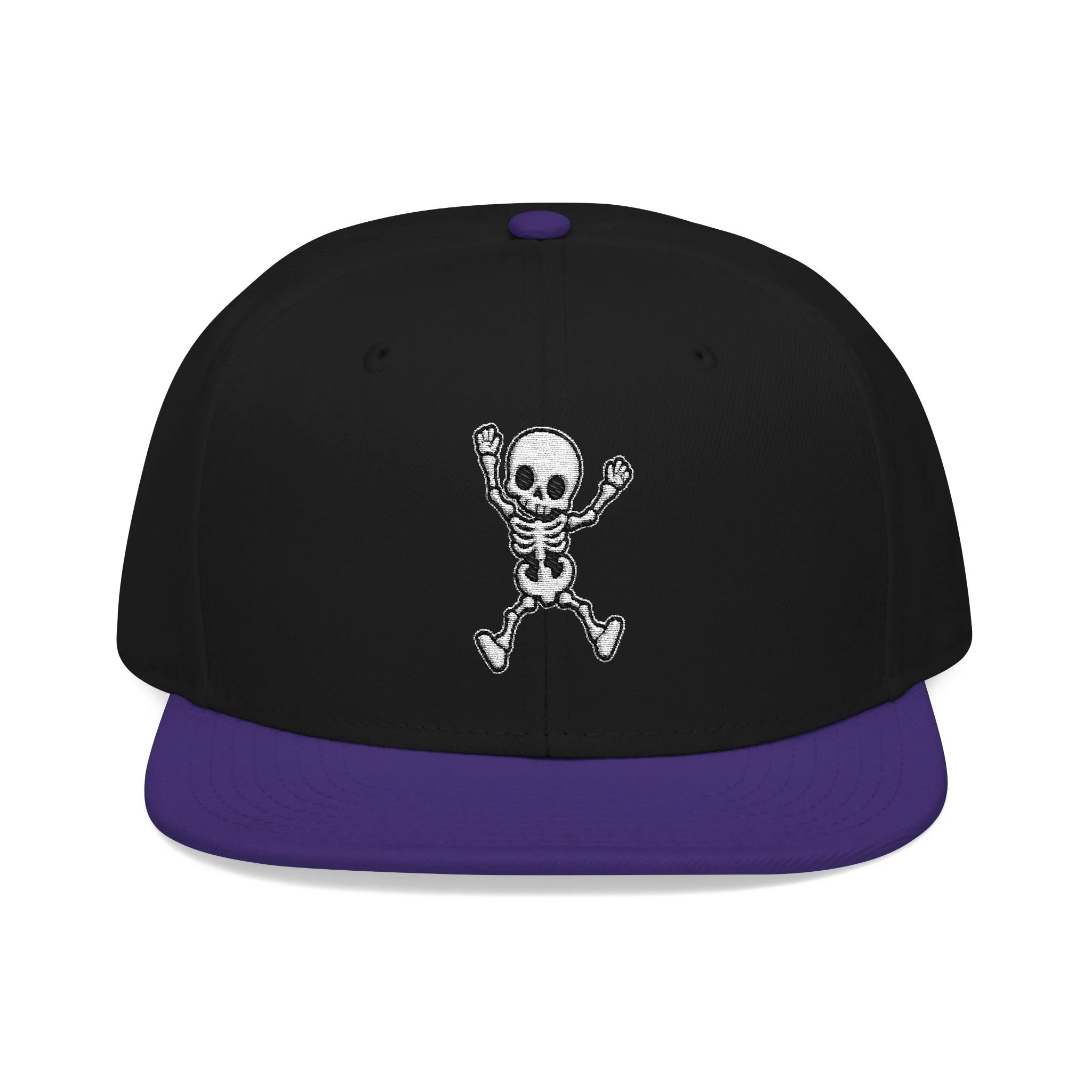 Embroidered Halloween Skeleton Snapback Hat