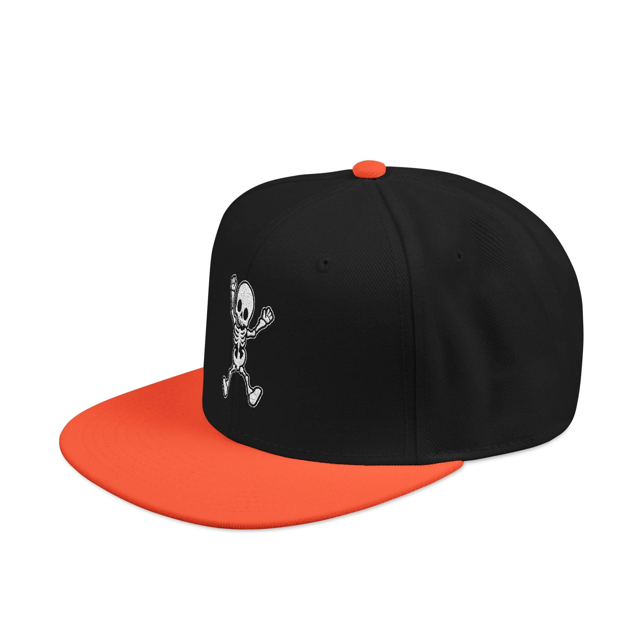 Embroidered Halloween Skeleton Snapback Hat