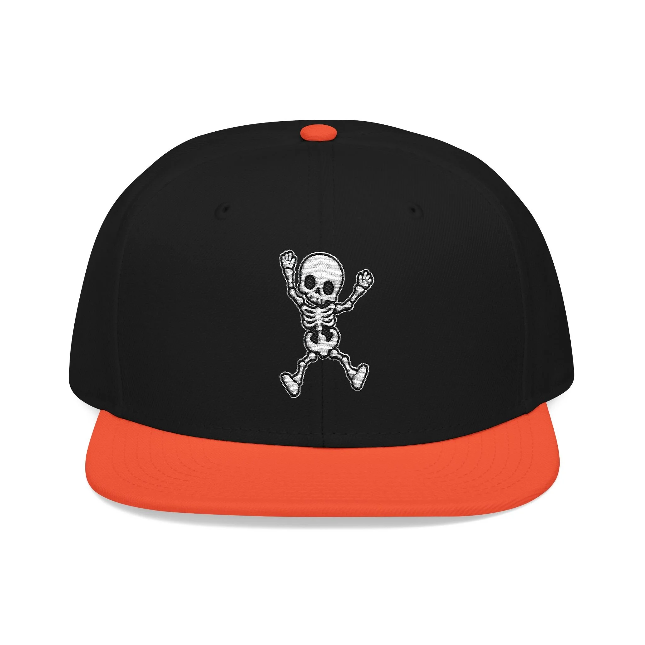 Embroidered Halloween Skeleton Snapback Hat