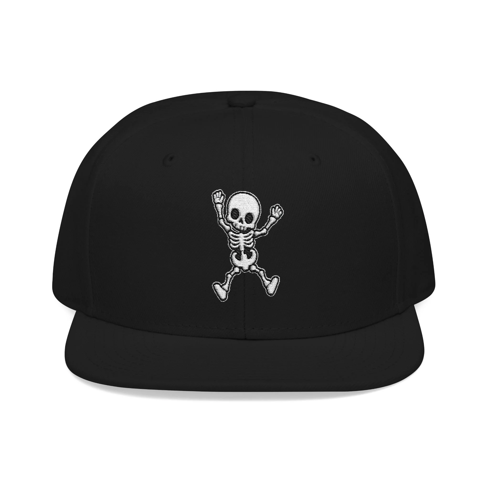 Embroidered Halloween Skeleton Snapback Hat