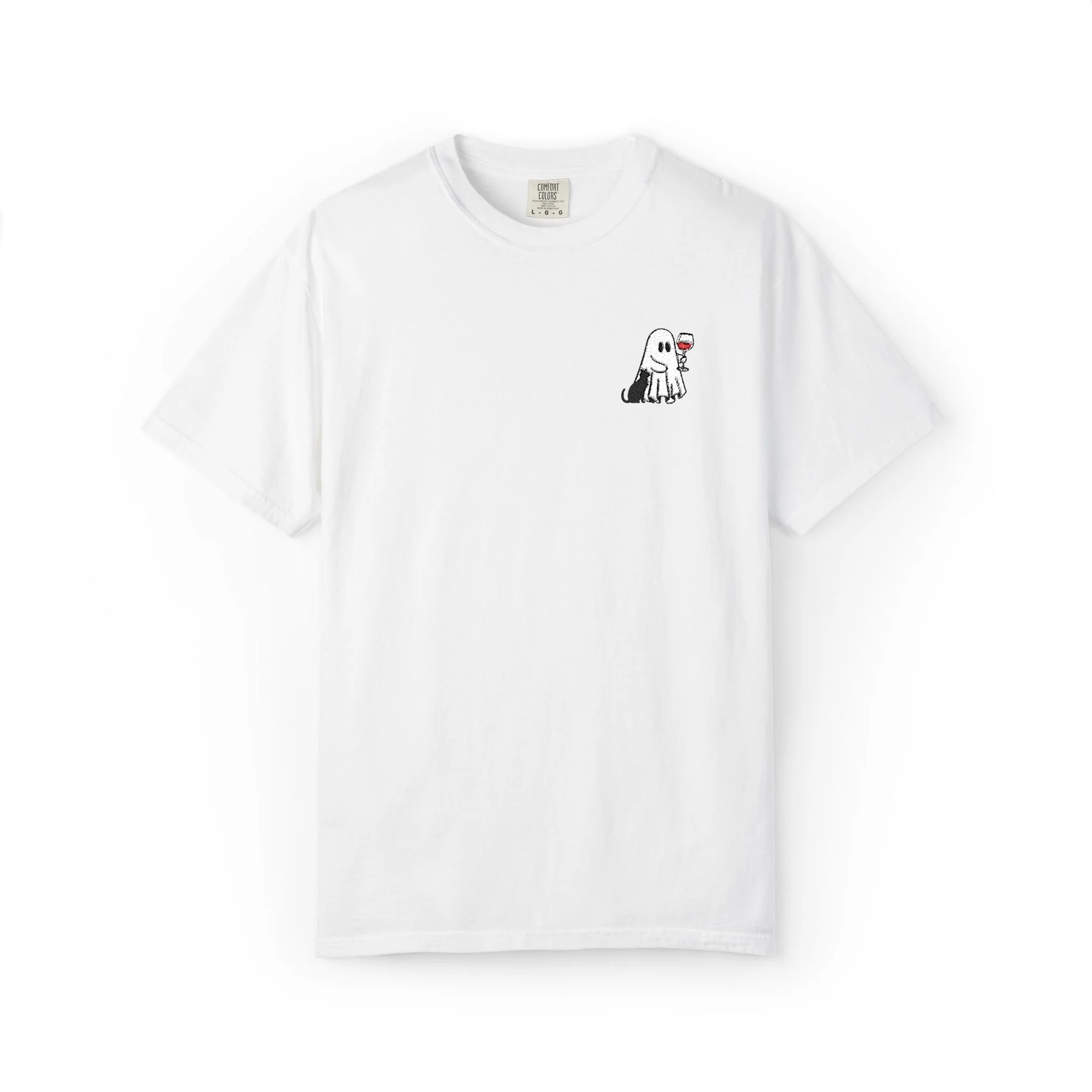 Embroidered Ghost with Wine Tee