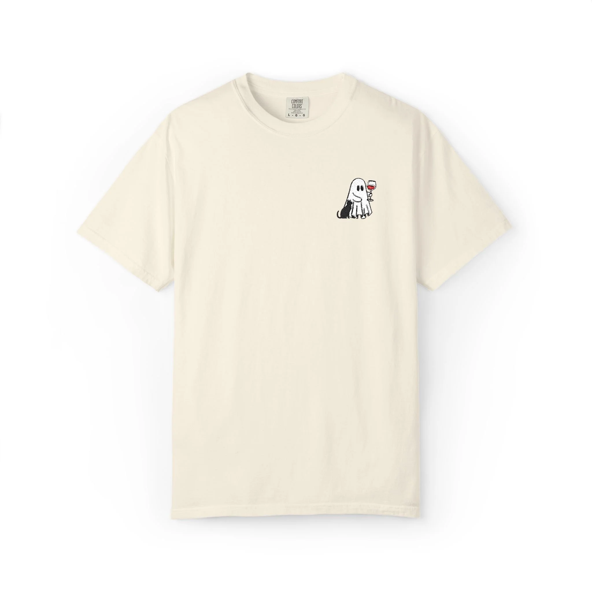 Embroidered Ghost with Wine Tee