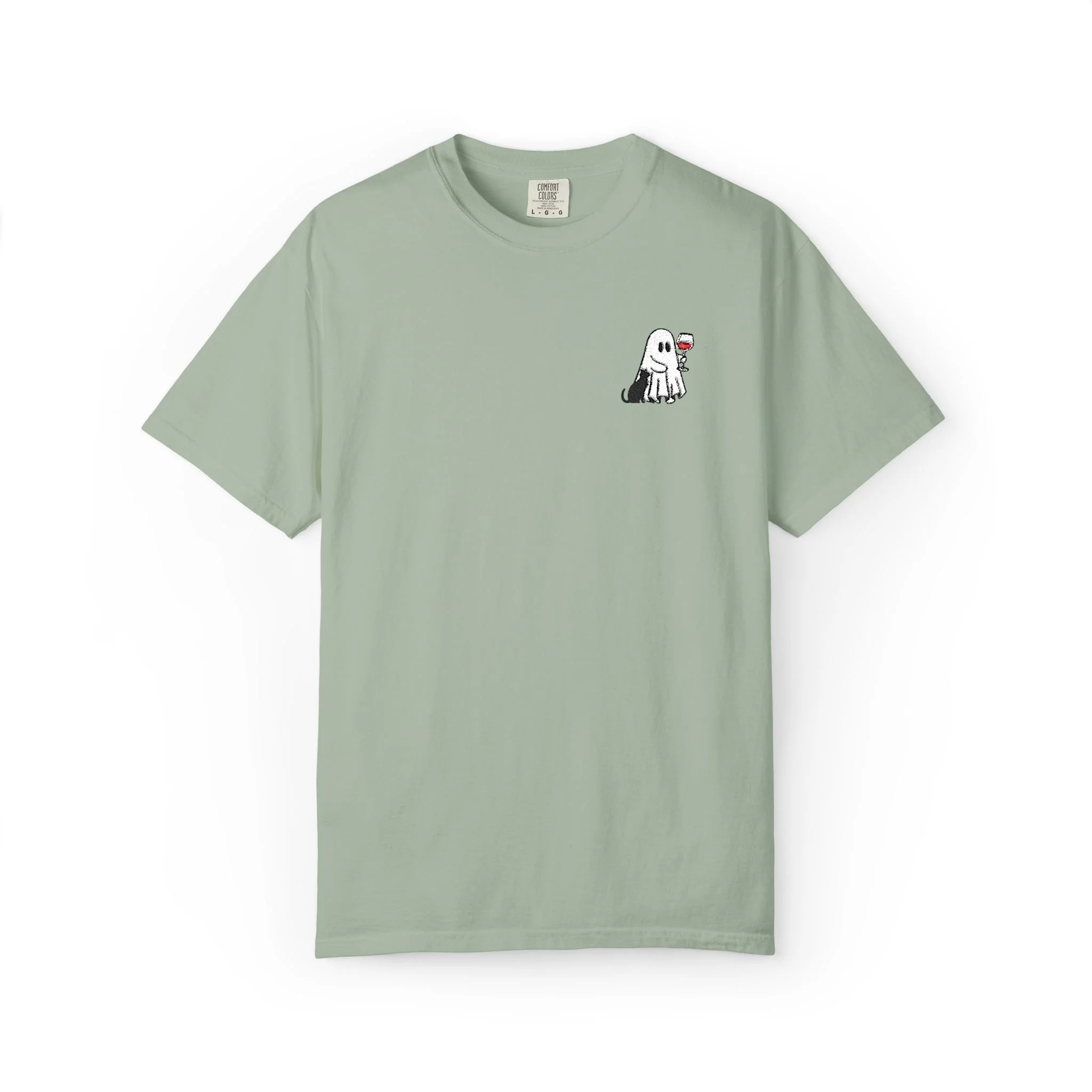 Embroidered Ghost with Wine Tee