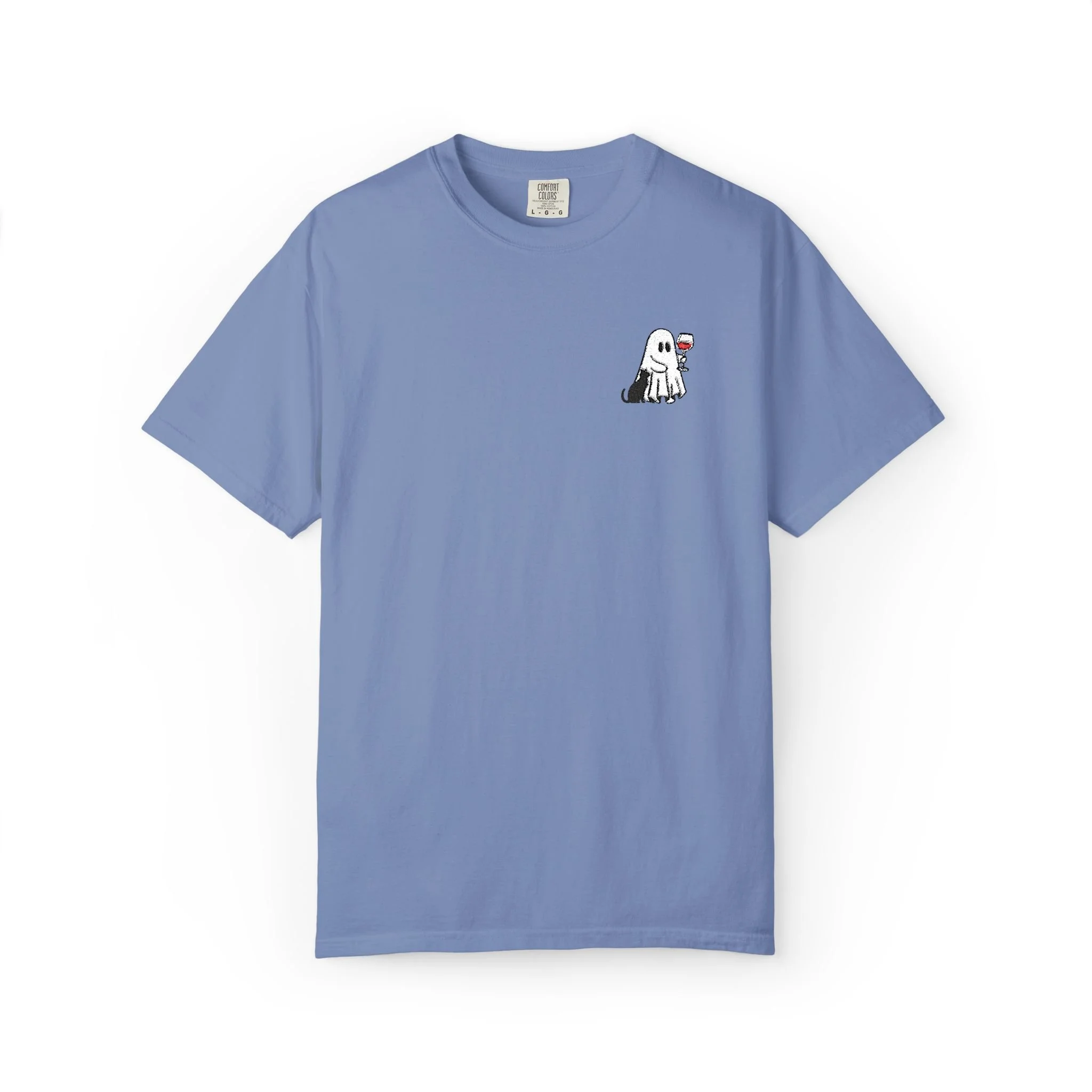 Embroidered Ghost with Wine Tee