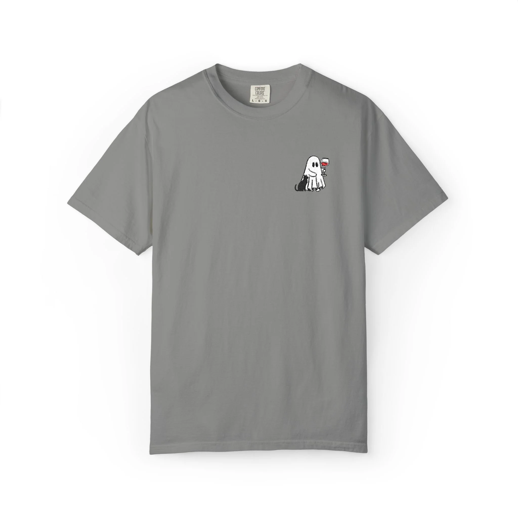 Embroidered Ghost with Wine Tee