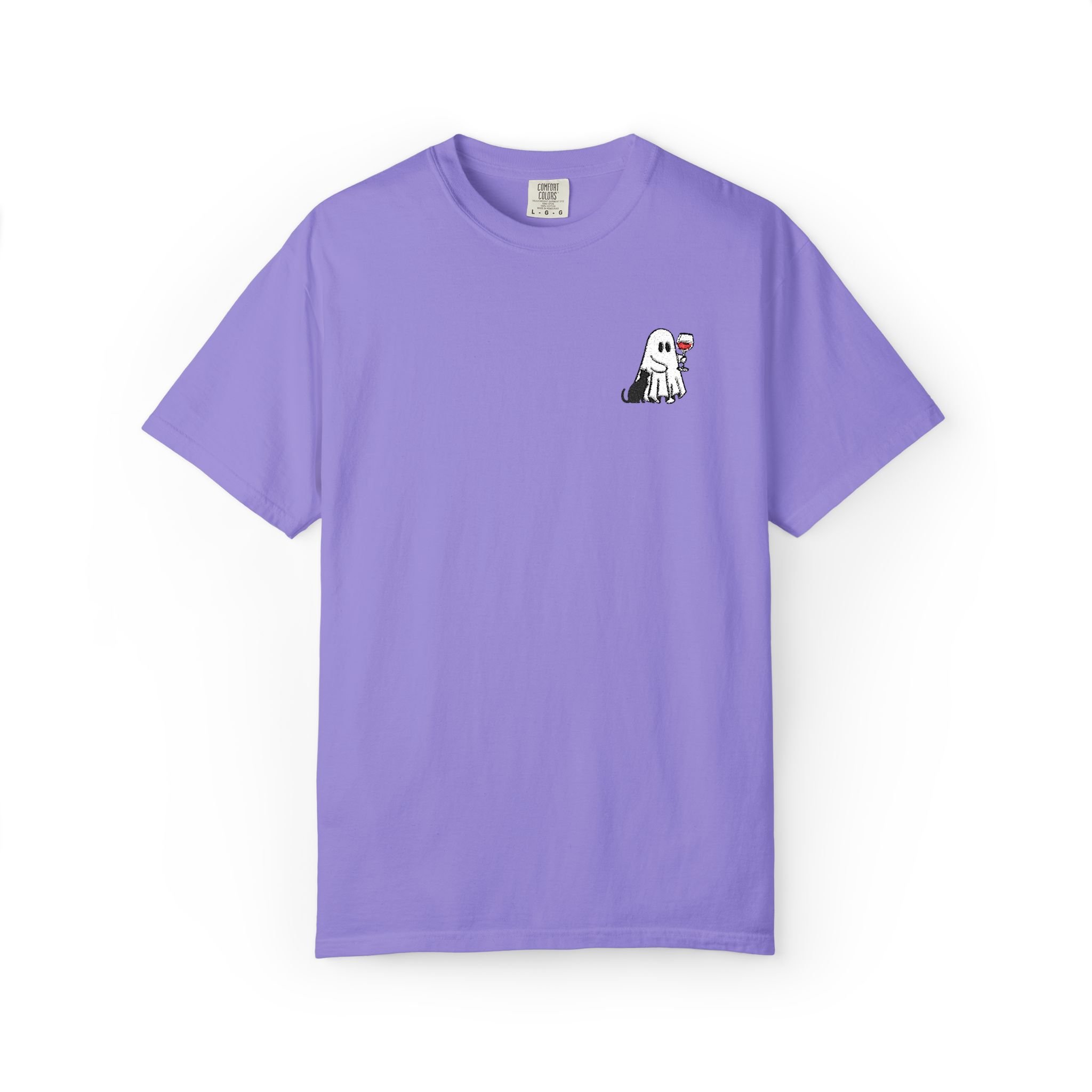 Embroidered Ghost with Wine Tee