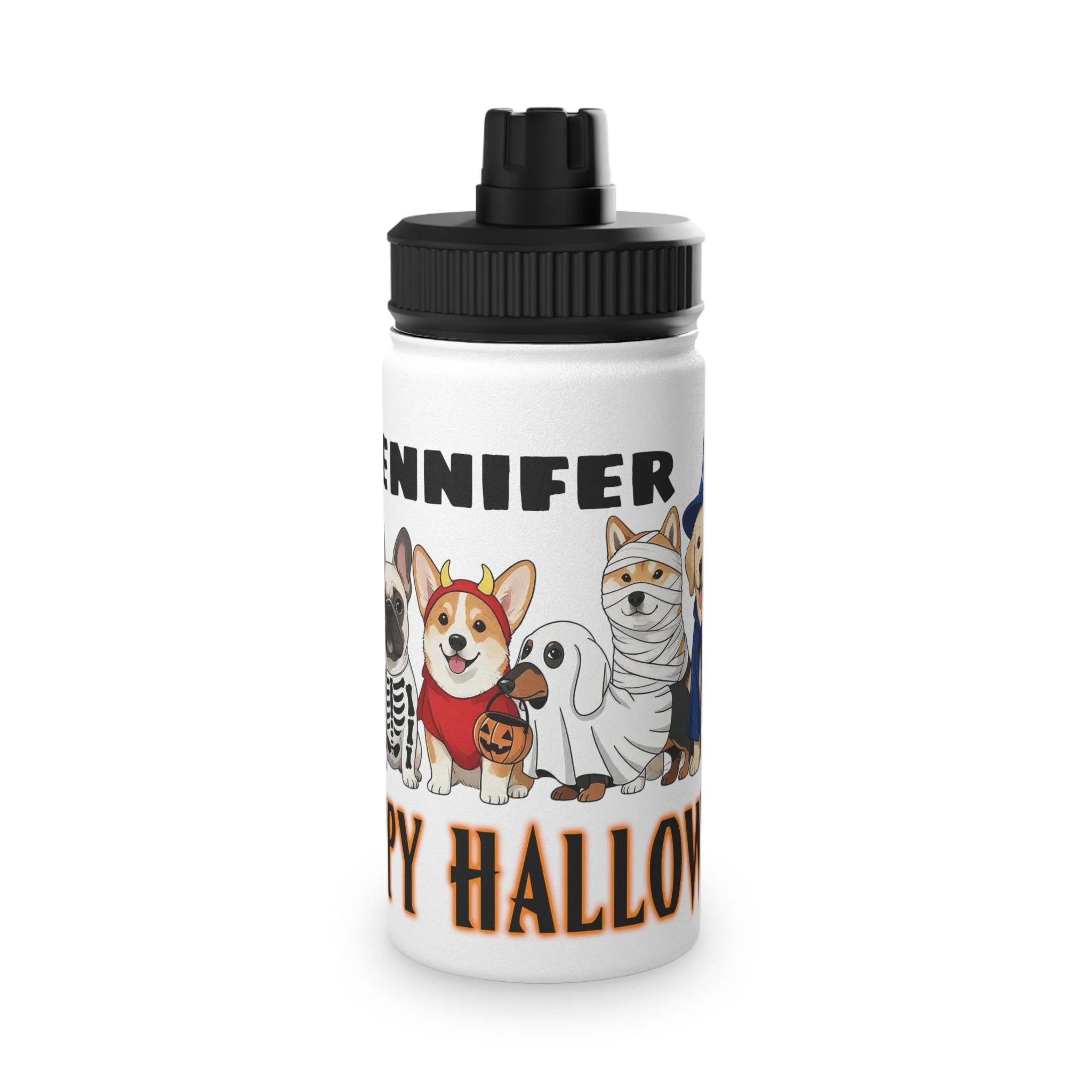 Personalized Halloween Dogs Stainless Steel Sports Bottle