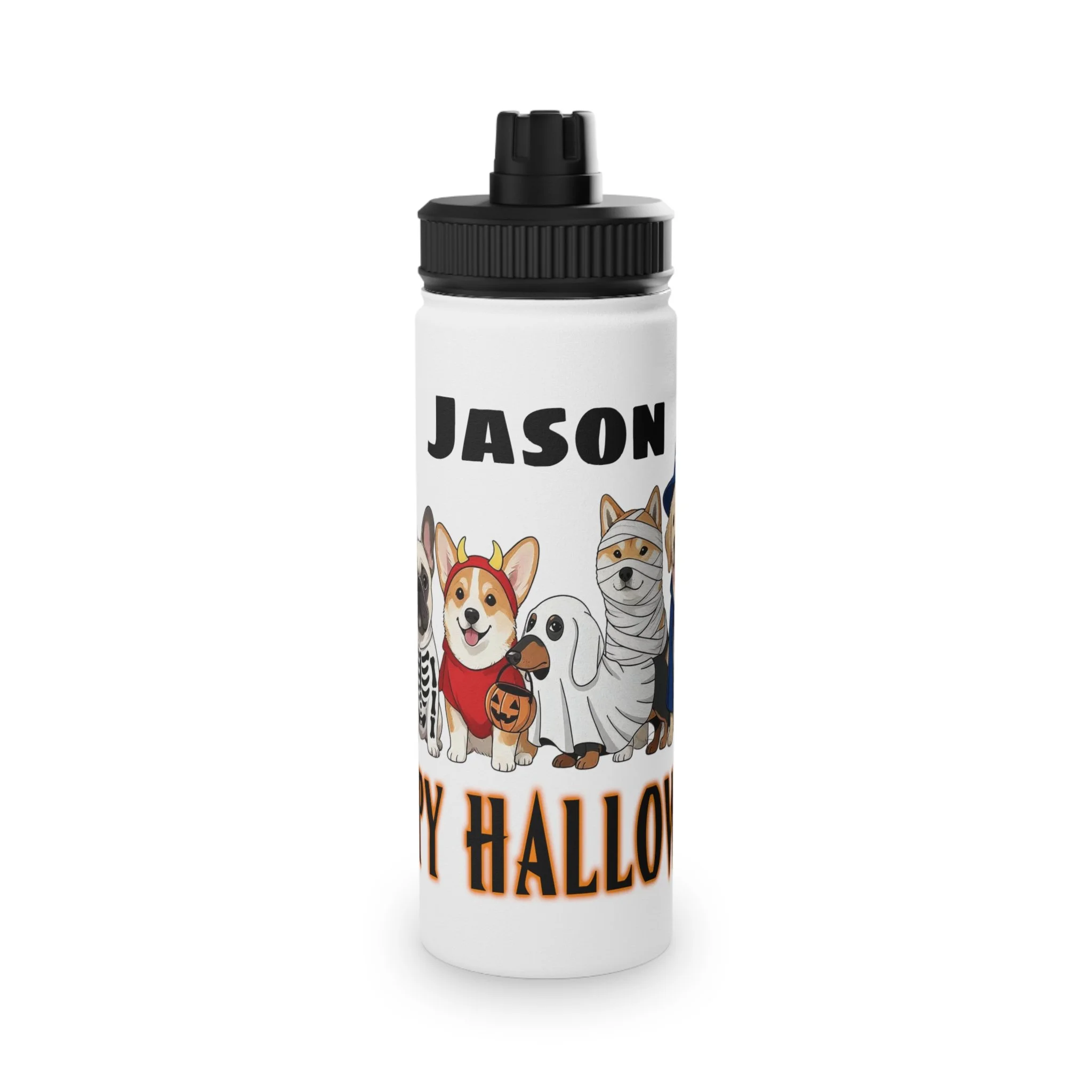 Personalized Halloween Dogs Stainless Steel Sports Bottle