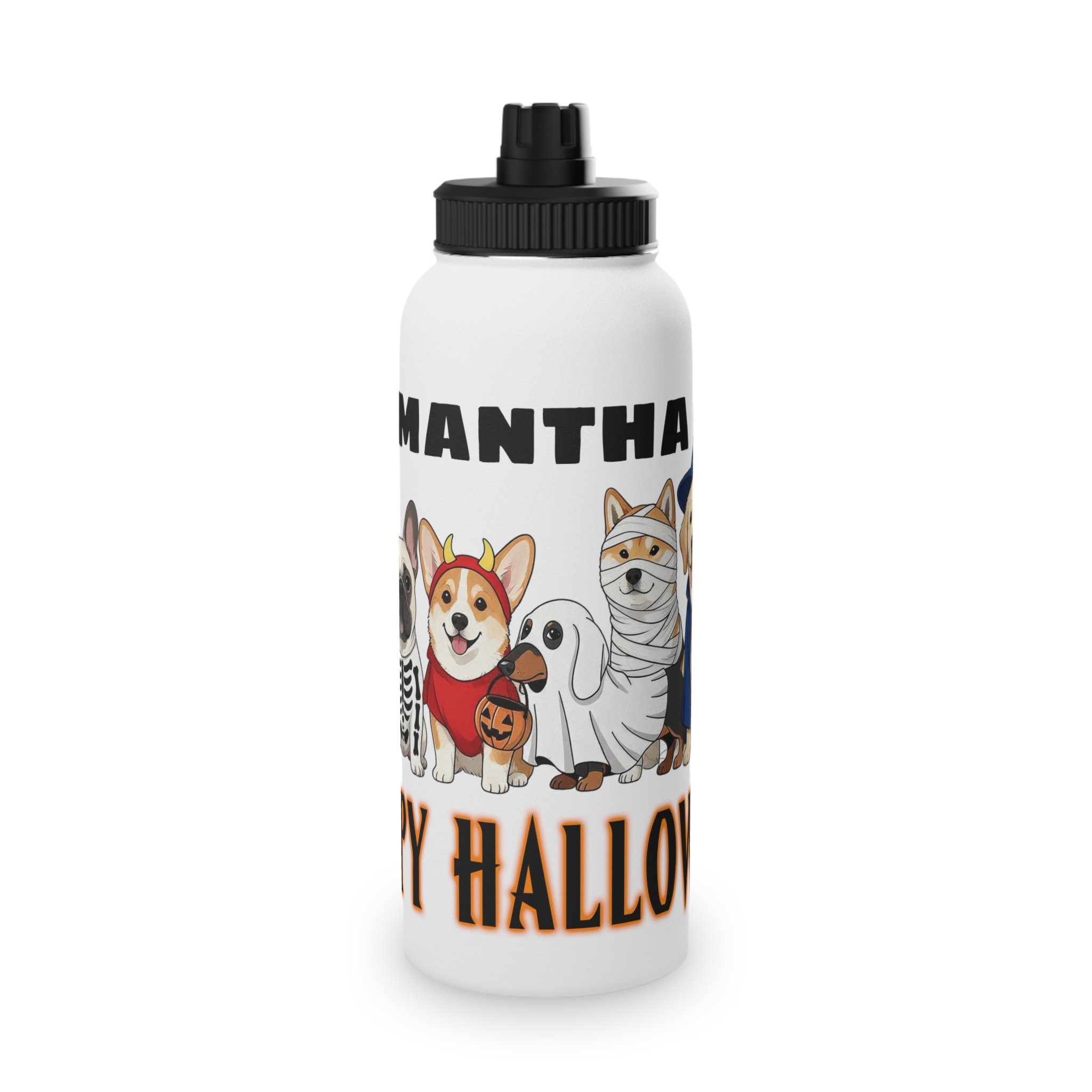 Personalized Halloween Dogs Stainless Steel Sports Bottle
