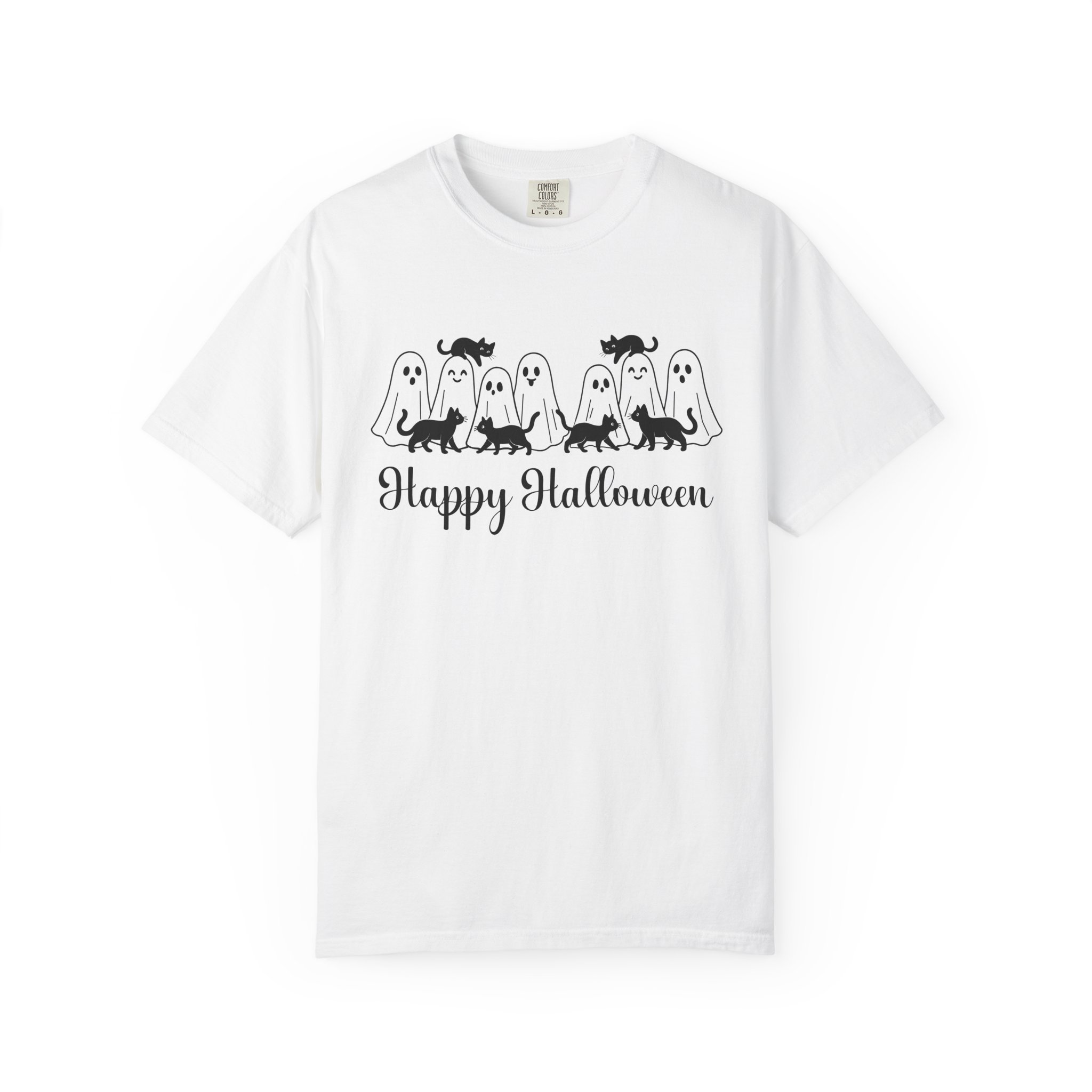 Halloween Ghosts and Curious Cats T-Shirt