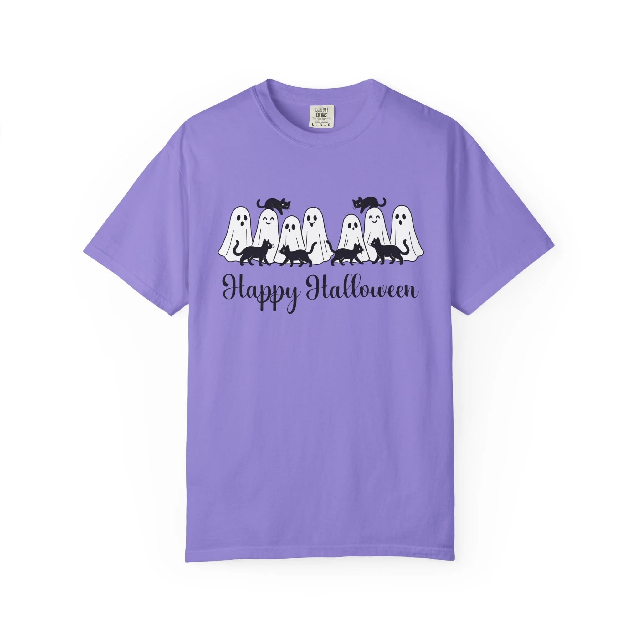 Halloween Ghosts and Curious Cats T-Shirt