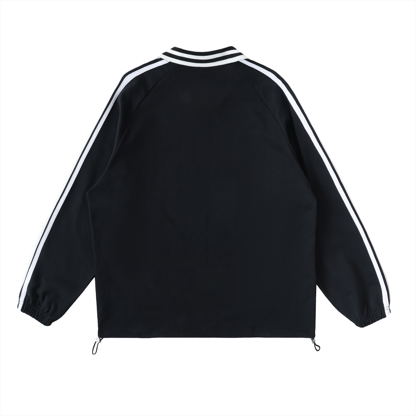 KING Contrast Striped Lapel Collar Sweatshirt