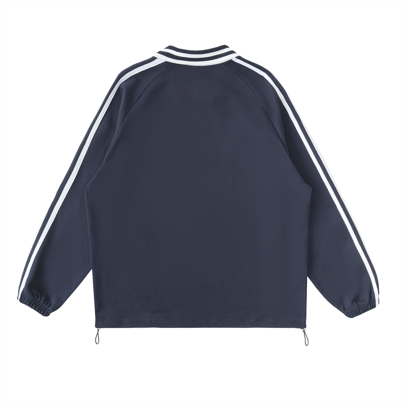 KING Contrast Striped Lapel Collar Sweatshirt