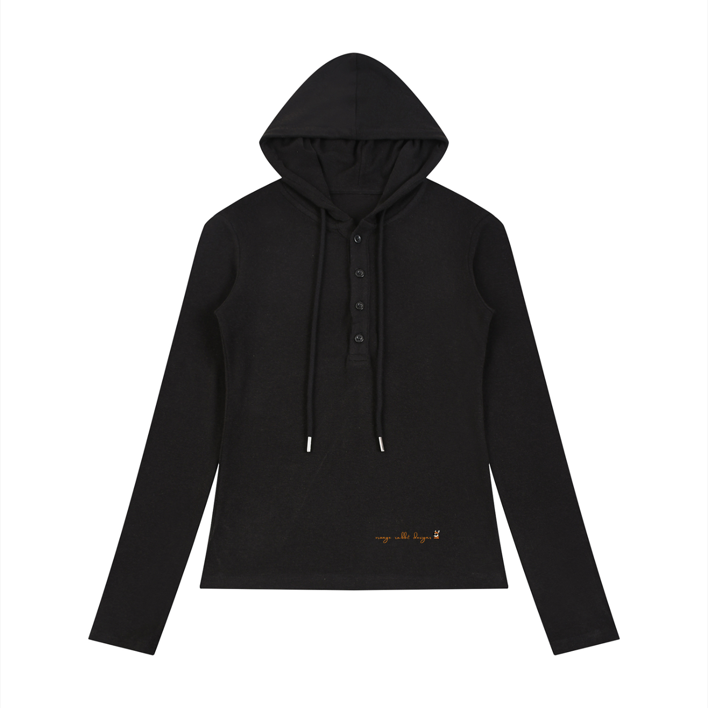 Women’s Slim Half-Button Hooded T-Shirt
