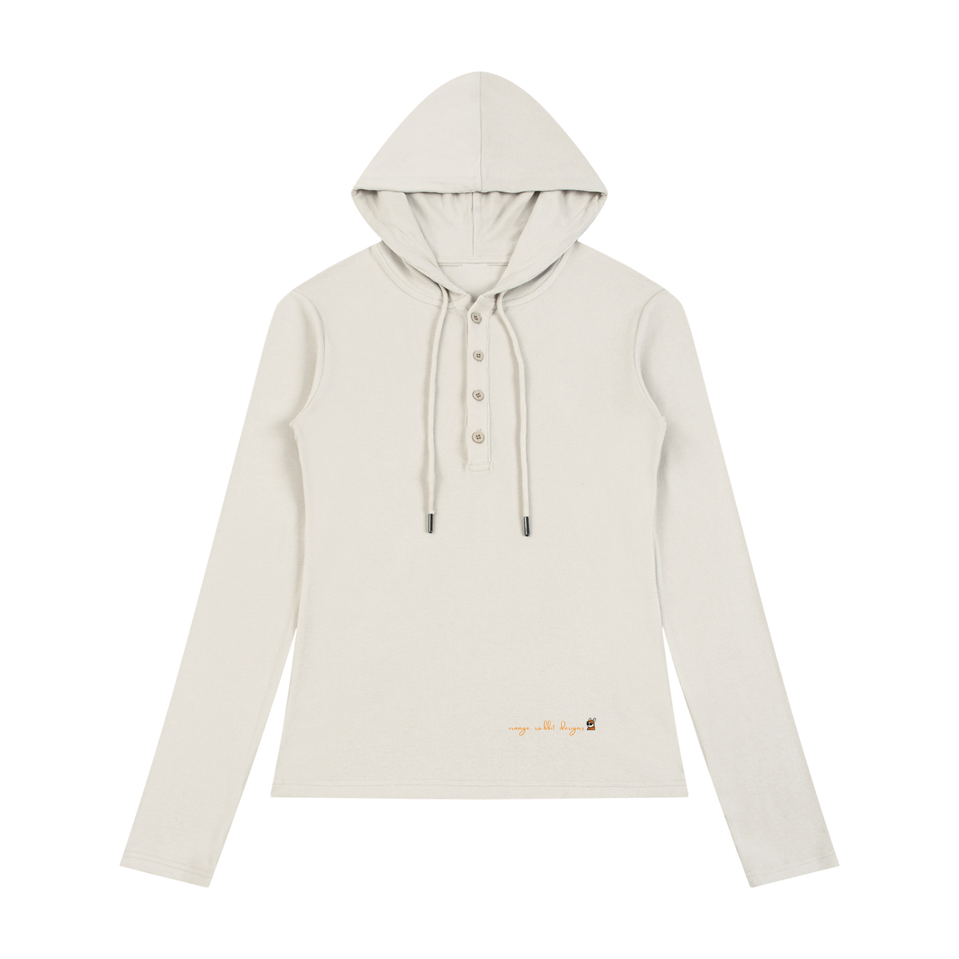 Women’s Slim Half-Button Hooded T-Shirt
