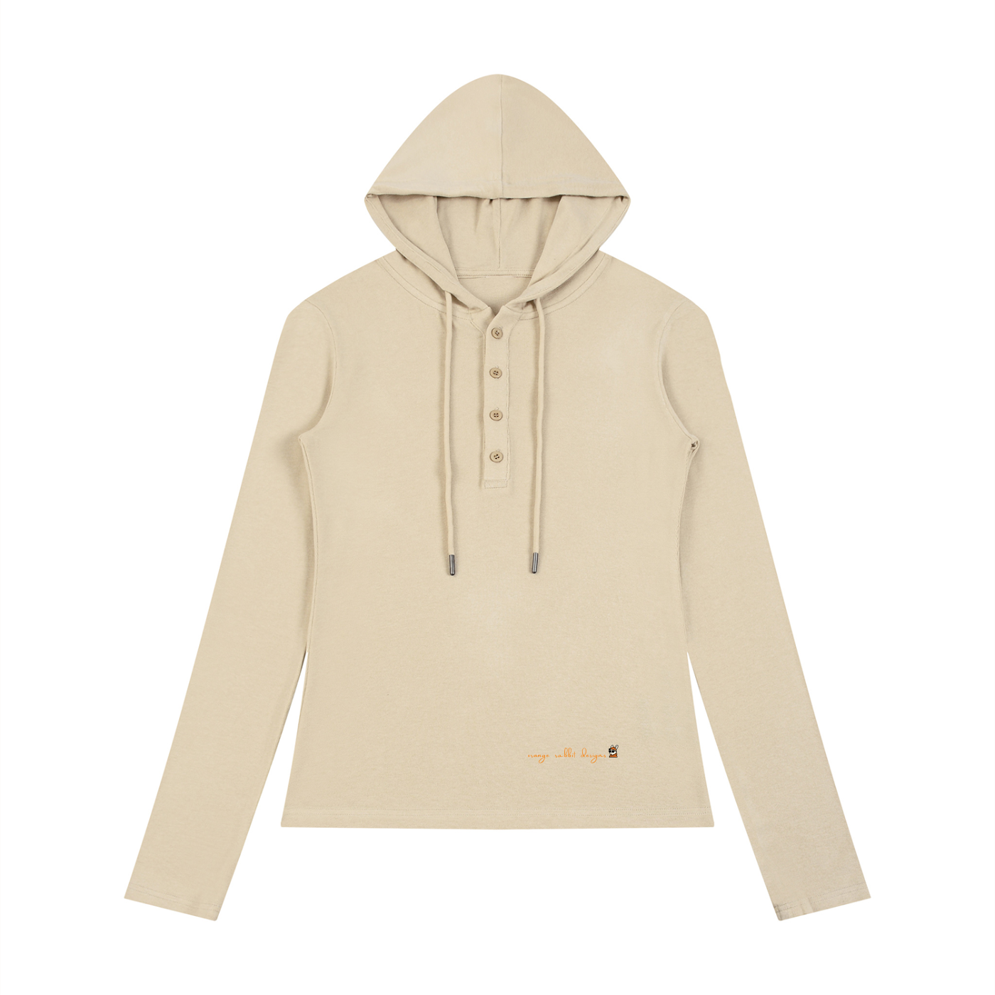 Women’s Slim Half-Button Hooded T-Shirt