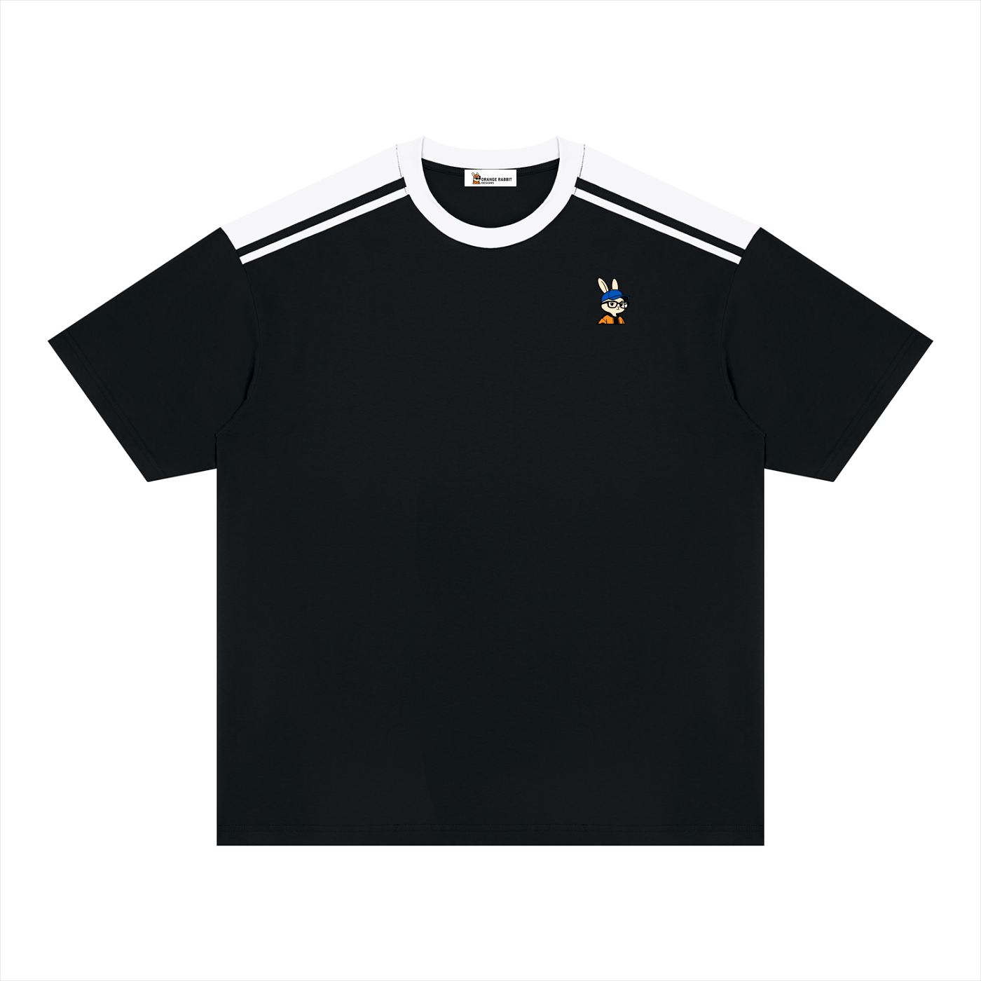 Orange Rabbit Unisex Color Block Loose T-Shirt