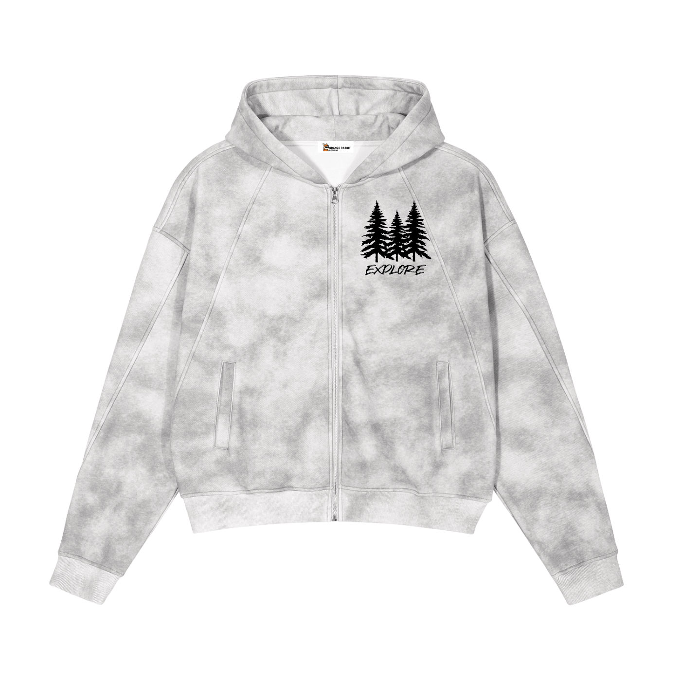 Explore Pine Tree Dirty Washed Full Zip Hoodie & Sweatpants