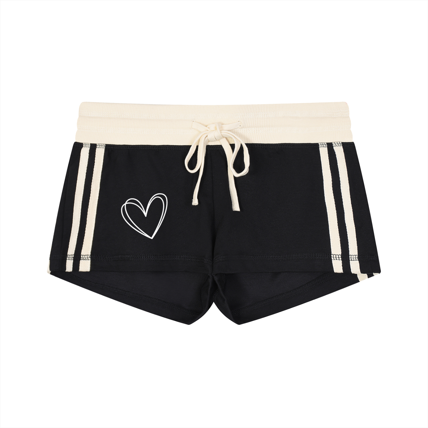 Women's Heart Contrast Stripe Track Shorts & Varsity Tee